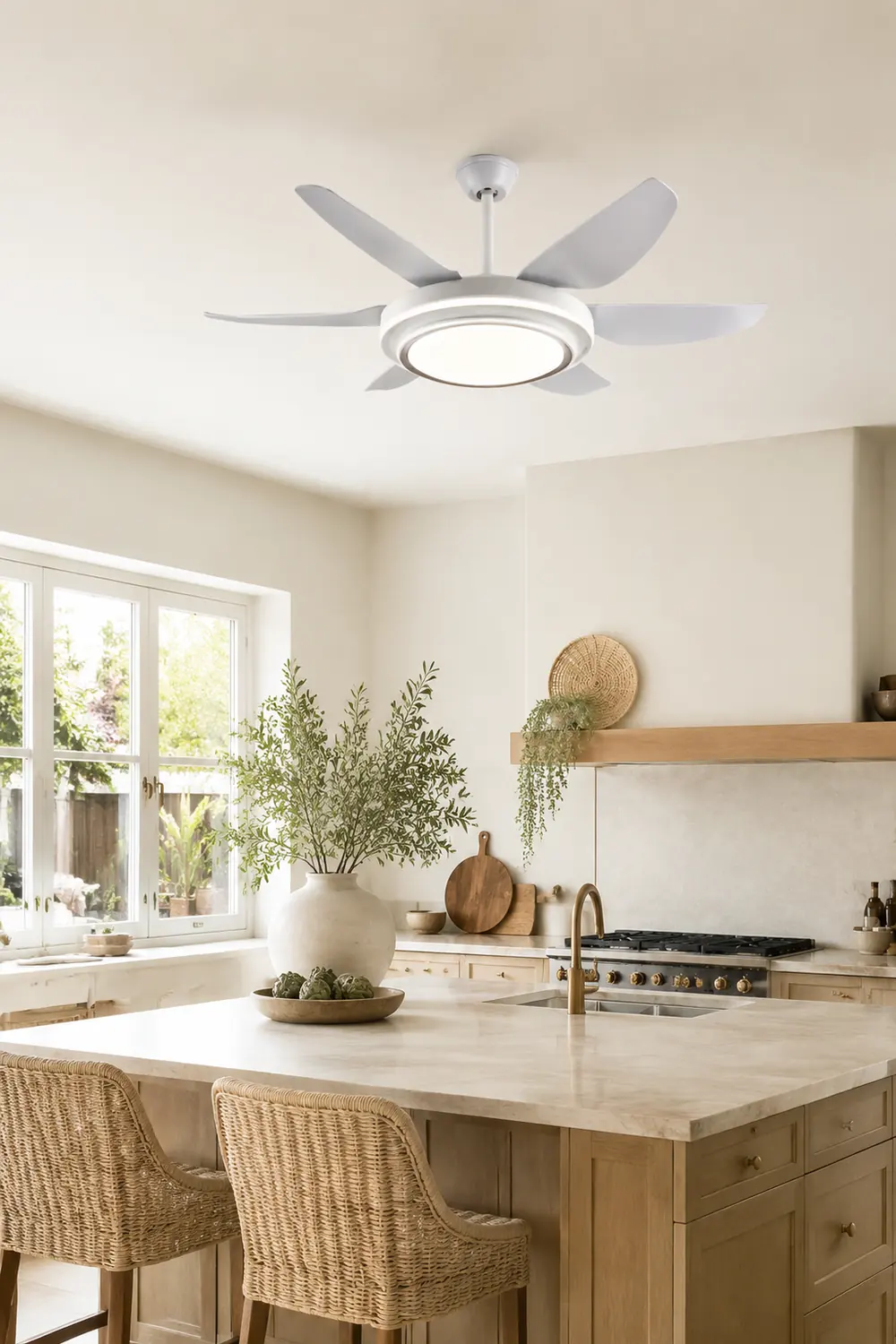 Haydn 6-Blatt-Deckenventilator mit Beleuchtung Grundlegend, 3 Farben, ∅130CM - Lumpaz