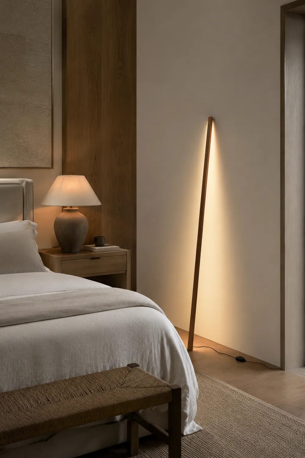 Ozawa Lineare Stehlampe, Holz, 2 Farben - Lumpaz