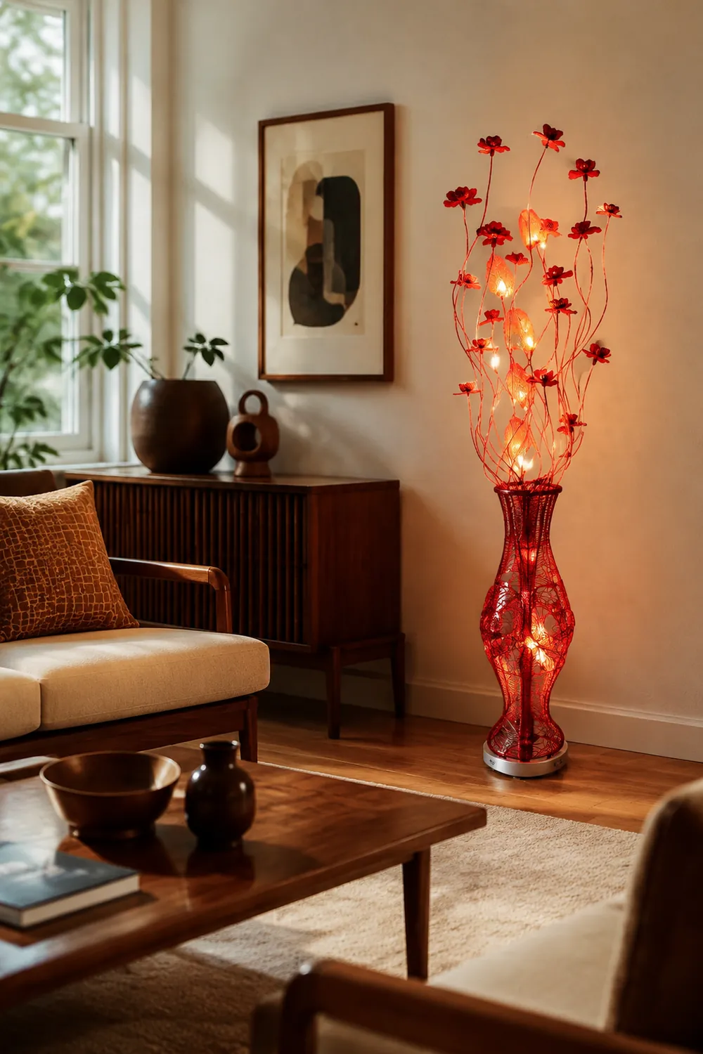 Bella Blumenvase Rote Stehlampe, 150CM Lang - Lumpaz