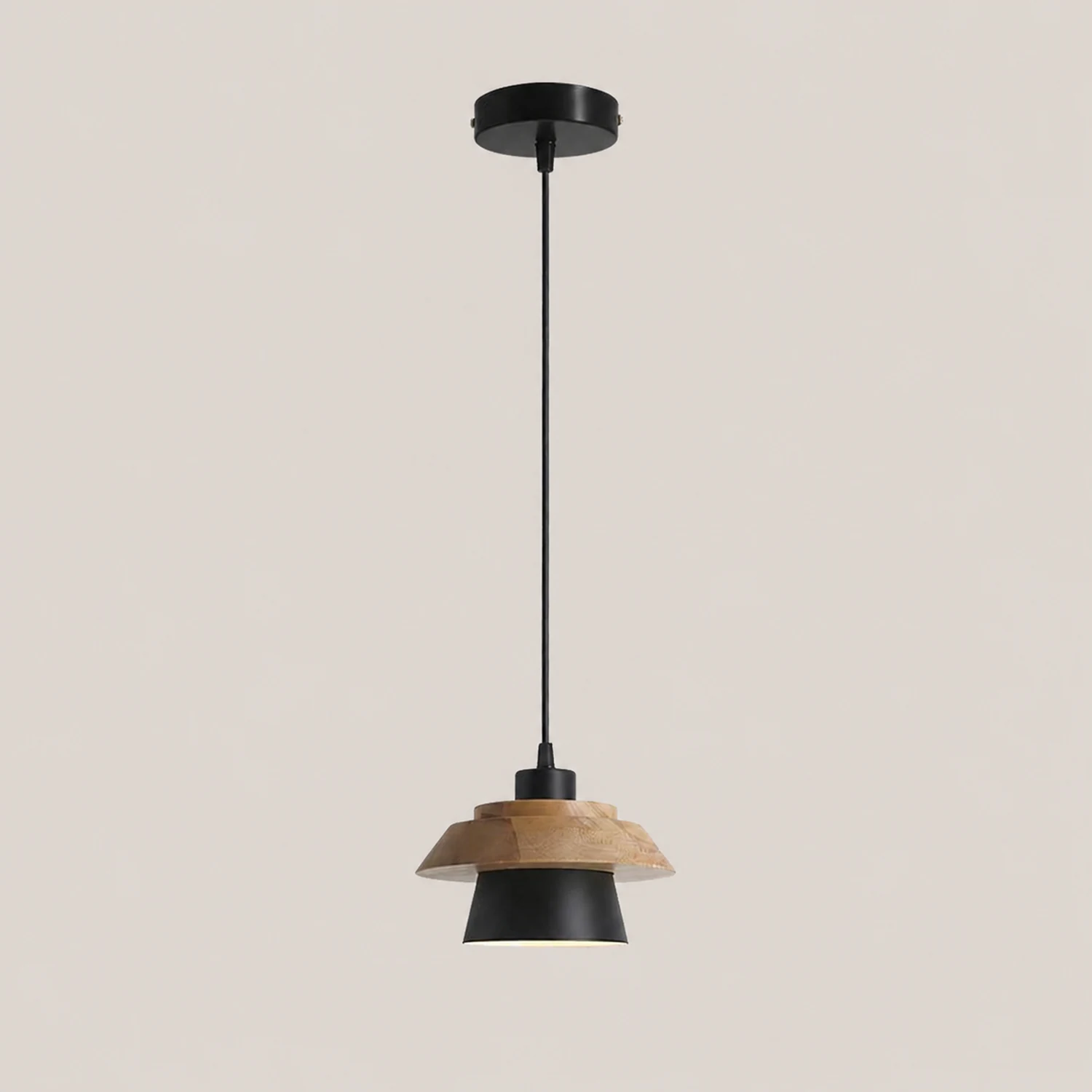 Zaid Pendelleuchte, Stein & Holz, 6 Farben - Lumpaz