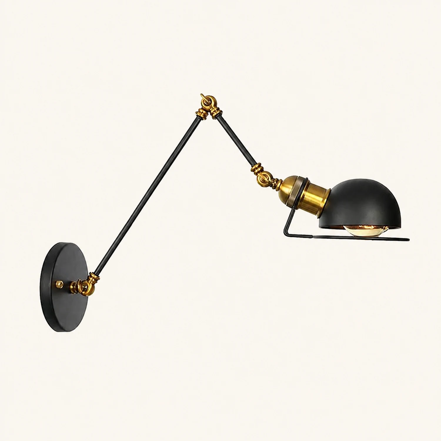 Brady Schwarze Verstellbare Wandleuchte, Metall, 10/20/30/40CM Lang - Lumpaz
