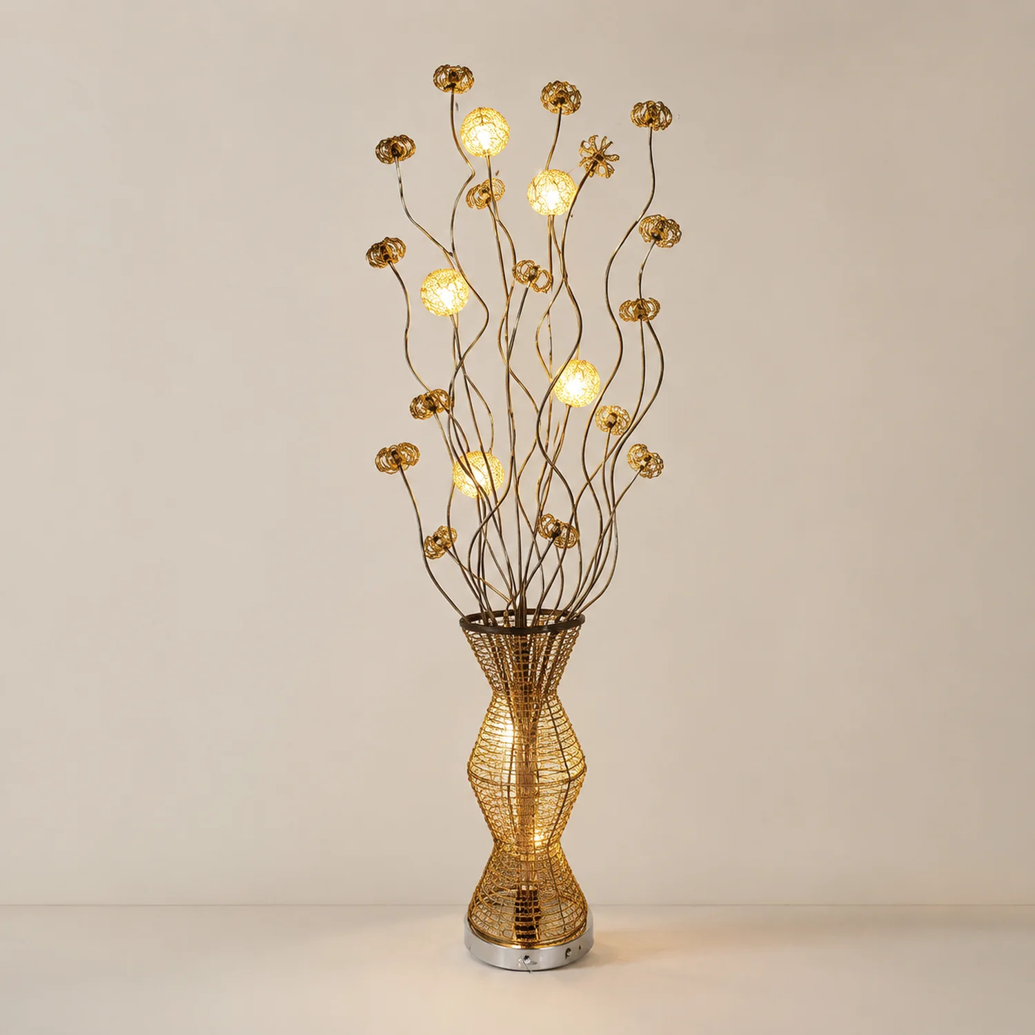 Bella Blumenvase Goldene Stehlampe, 160CM Lang - Lumpaz
