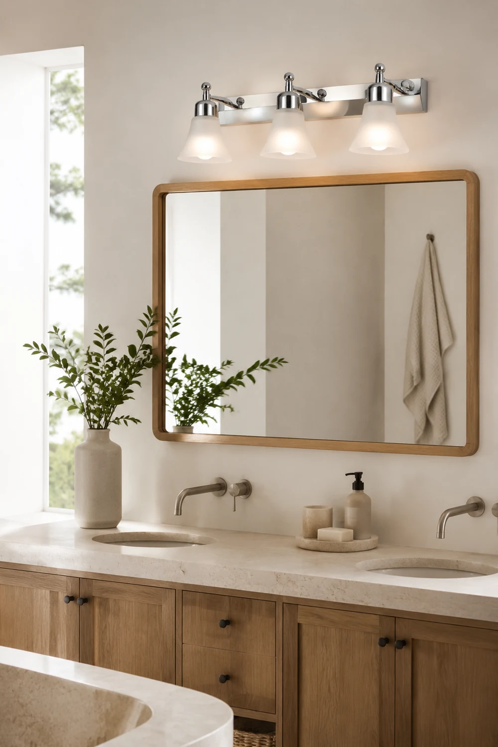 Leigh Nordic Mirror Front Vanity Wandleuchte, 2/3/4-flammig, 30/46/58CM Lang - Lumpaz