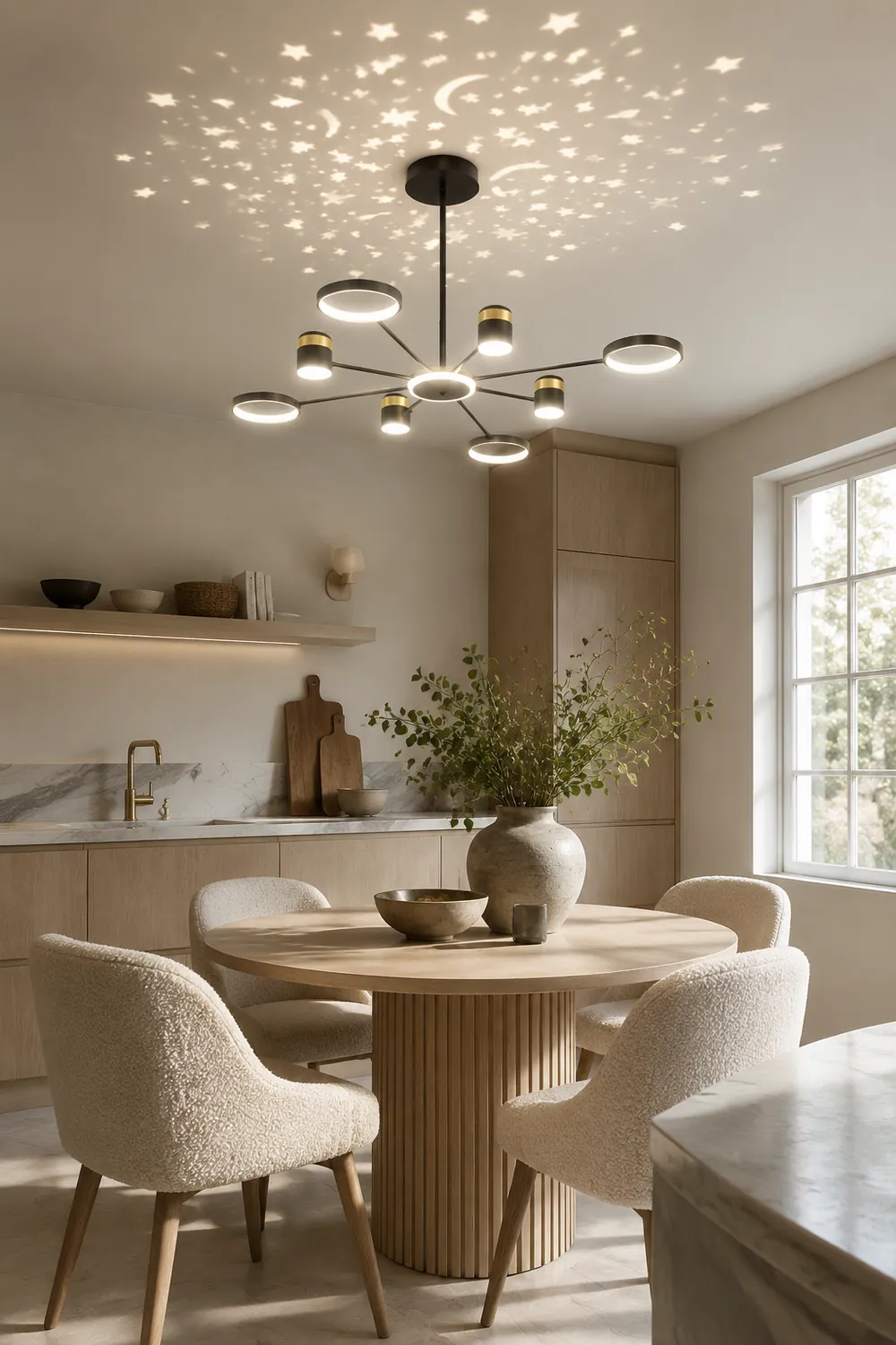 Moderner Kronleuchter Projektionslicht LED Sternenhimmel Lampe für Flur Schlafzimmer Wohnzimmer - Lumpaz