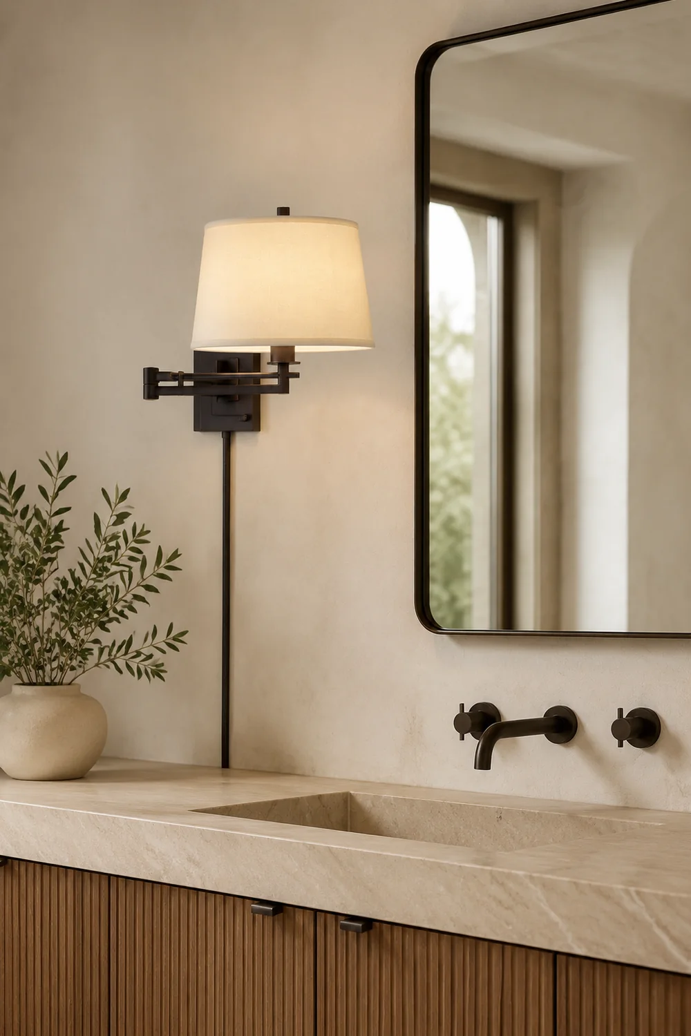 Eyrn Bronze Steckbare Verstellbare Wandlampe, ∅30CM - Lumpaz