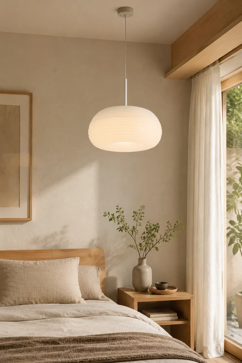 Morandi Pendelleuchte Weiß，Trommelförmig, ∅20CM/35CM/50CM - Lumpaz