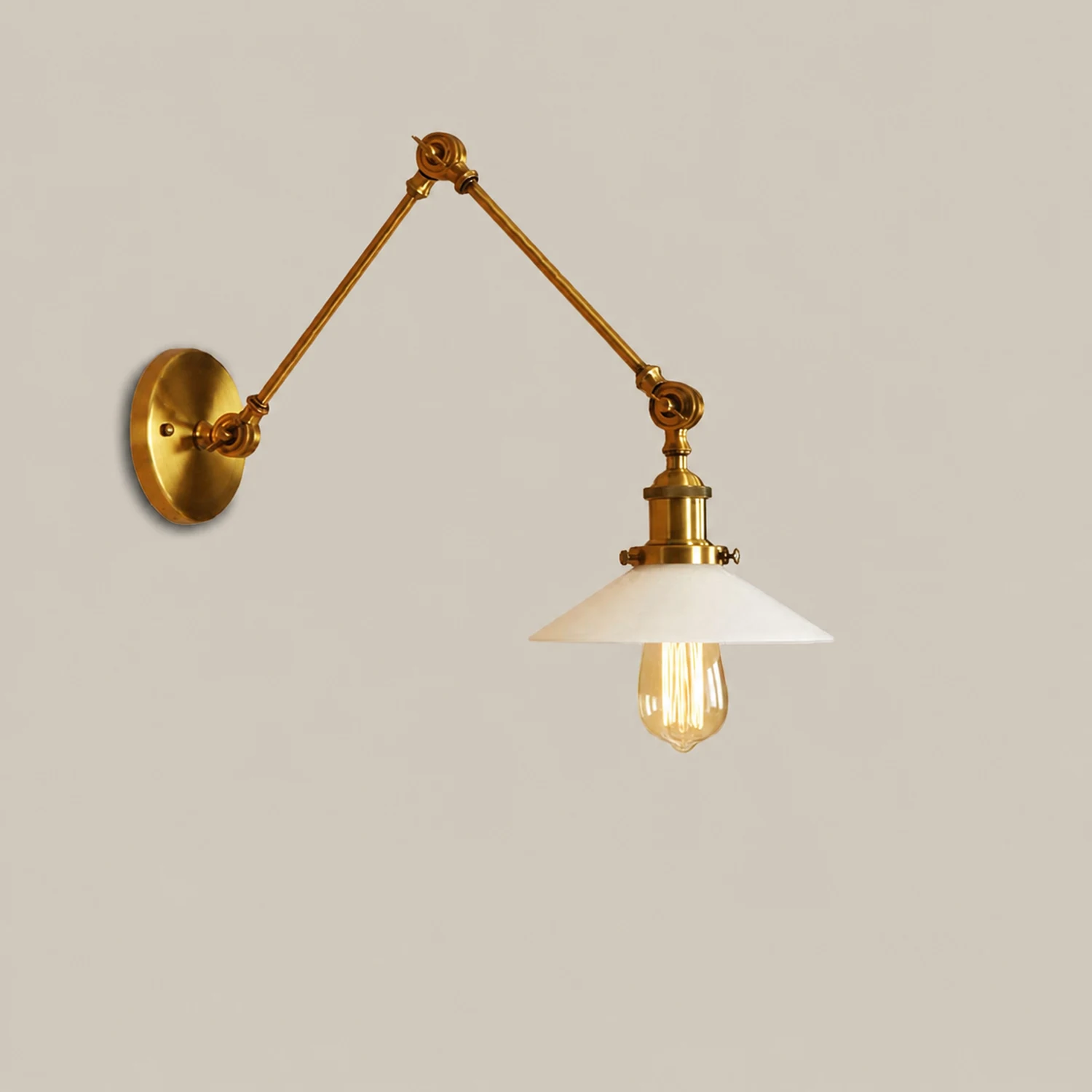 Alessio Untertasse Schirm Verstellbare Wandleuchte, Metall, 2 Farben, ∅20CM - Lumpaz