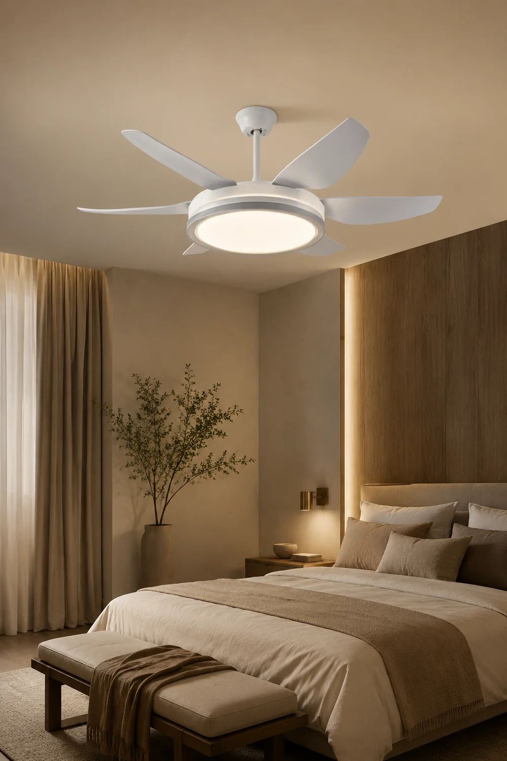 Haydn 6-Blatt-Deckenventilator mit Beleuchtung Grundlegend, 2 Farben, ∅130CM - Lumpaz
