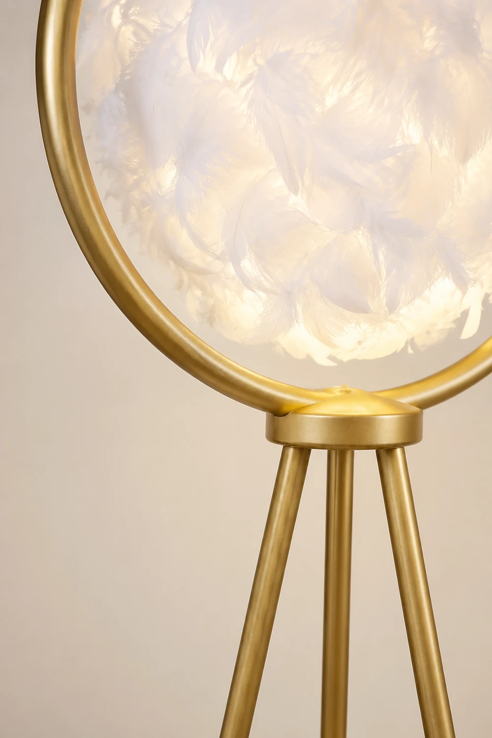 O'Moore Feder Ring Stativ Stehlampe, 2 Farben, 160CM Lang - Lumpaz