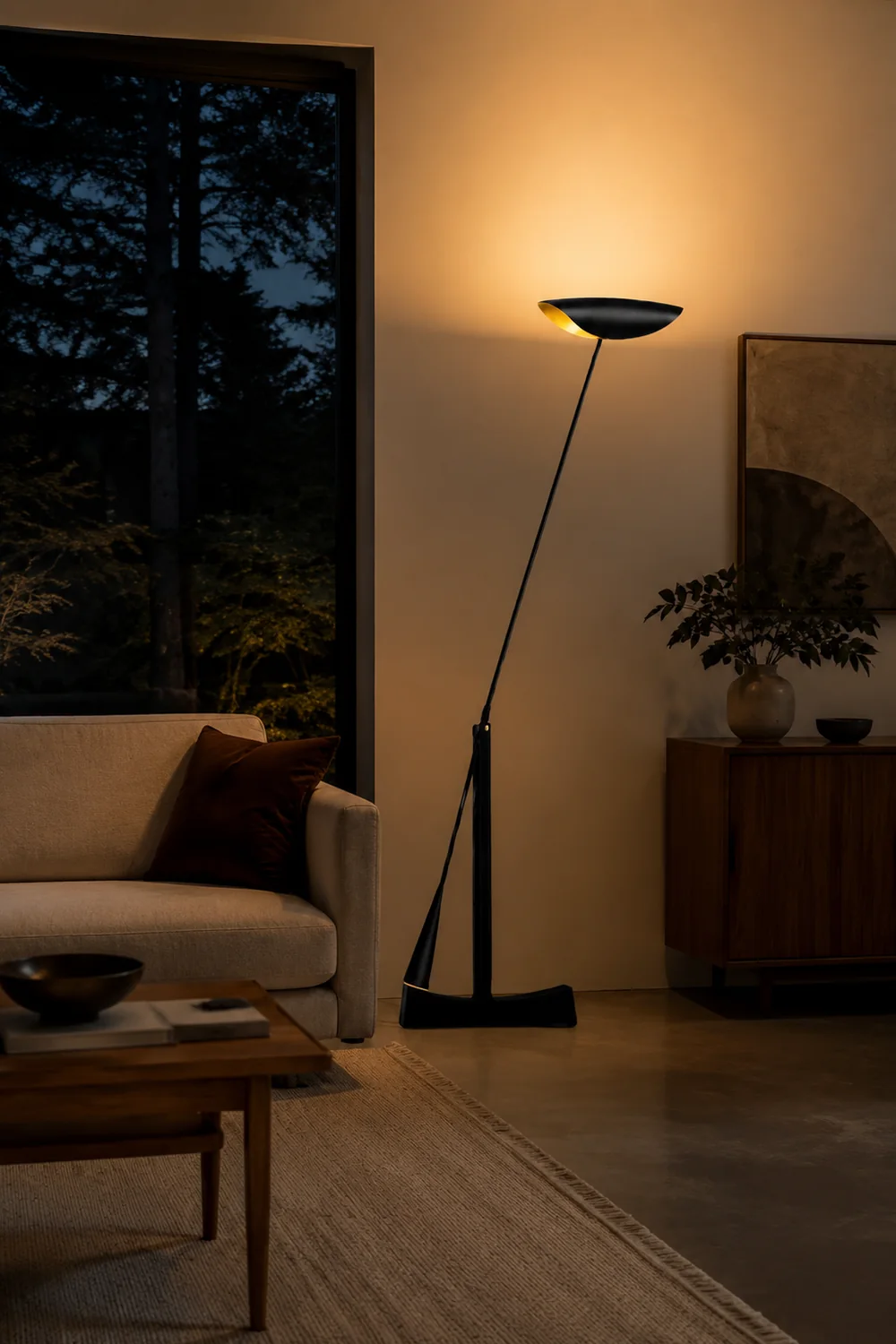 Carins Lineare Schwarze & Goldene Stehleuchte, 150CM Lang - Lumpaz