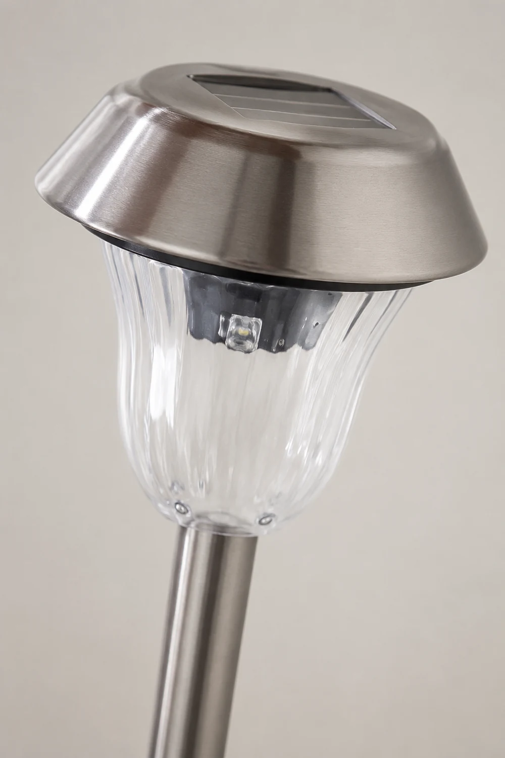 Pena Außen-Wegeleuchte Schüssel Solarenergie Silber, 40CM lang - Lumpaz