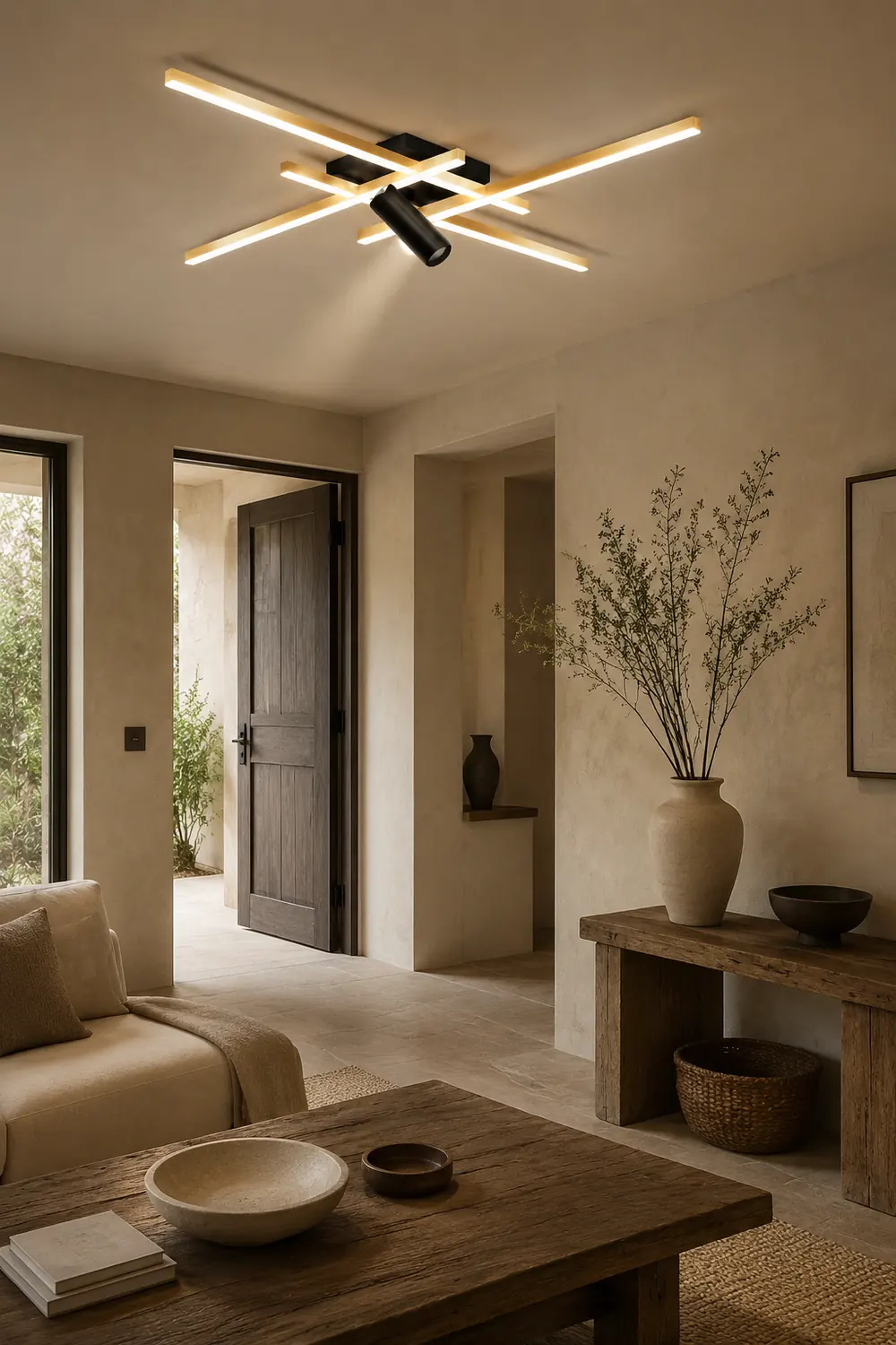 Edge Kunst Dimmbar Deckenleuchte Geometrisch Metall LED für Wohnzimmer,70CM/95CM Lang - Lumpaz