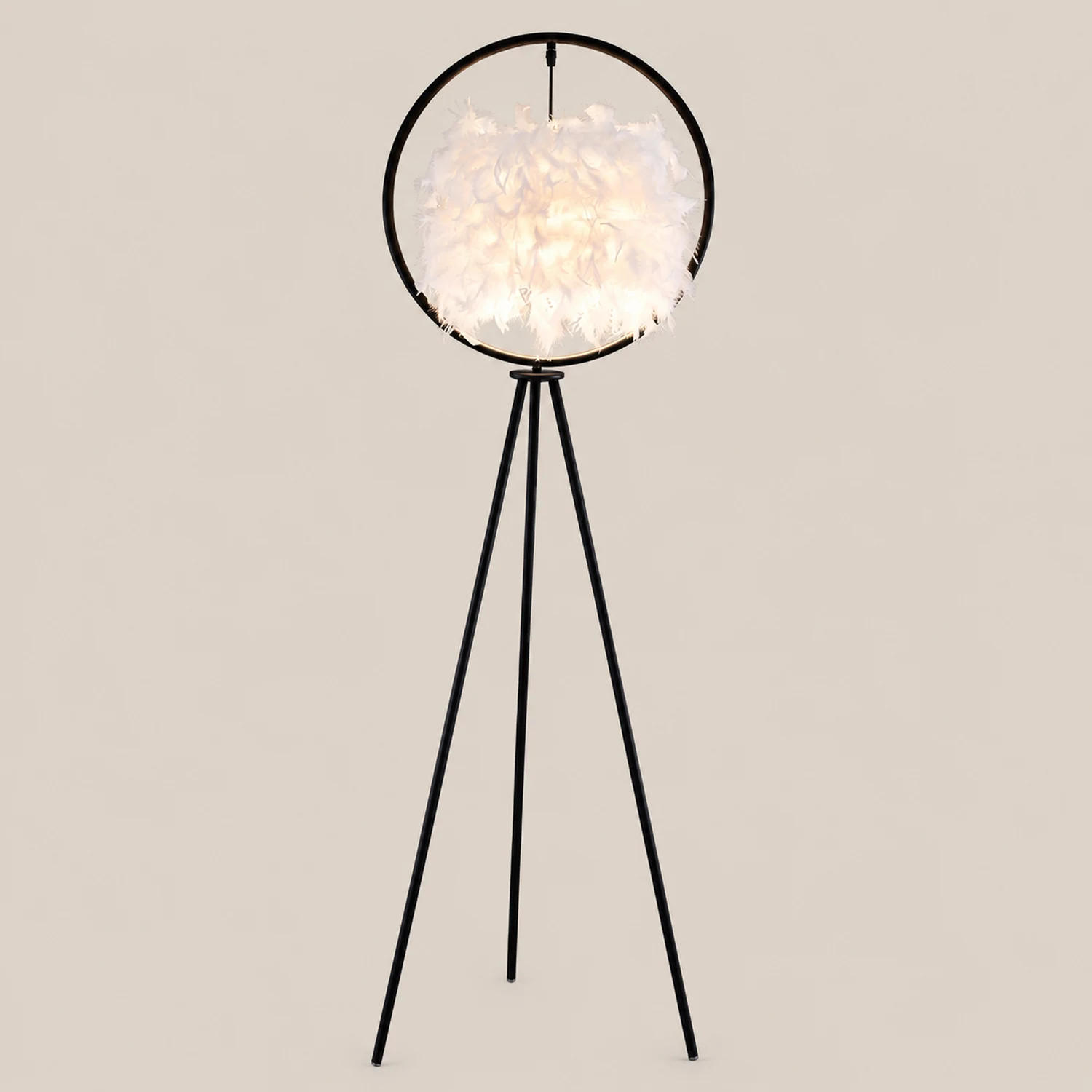 O'Moore Feder Ring Stativ Stehlampe, 2 Farben, 160CM Lang - Lumpaz