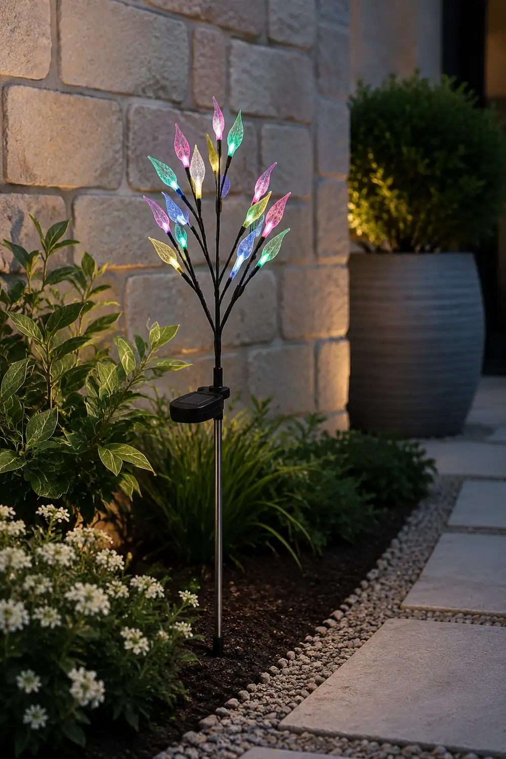 Pena Außen-Wegeleuchte Blatt Solarenergie, 74CM lang - Lumpaz