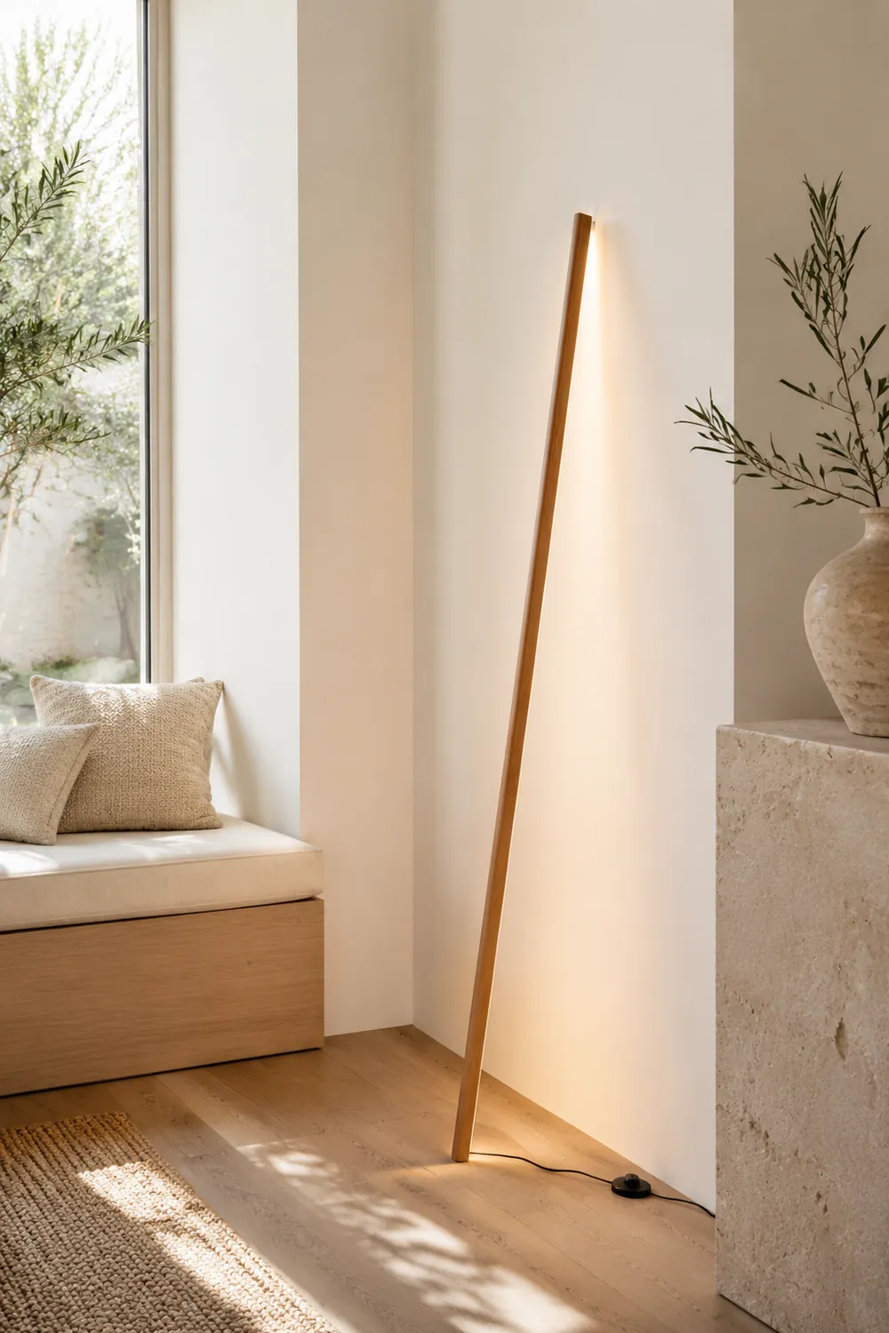 Ozawa Lineare Stehlampe, Holz, 2 Farben - Lumpaz