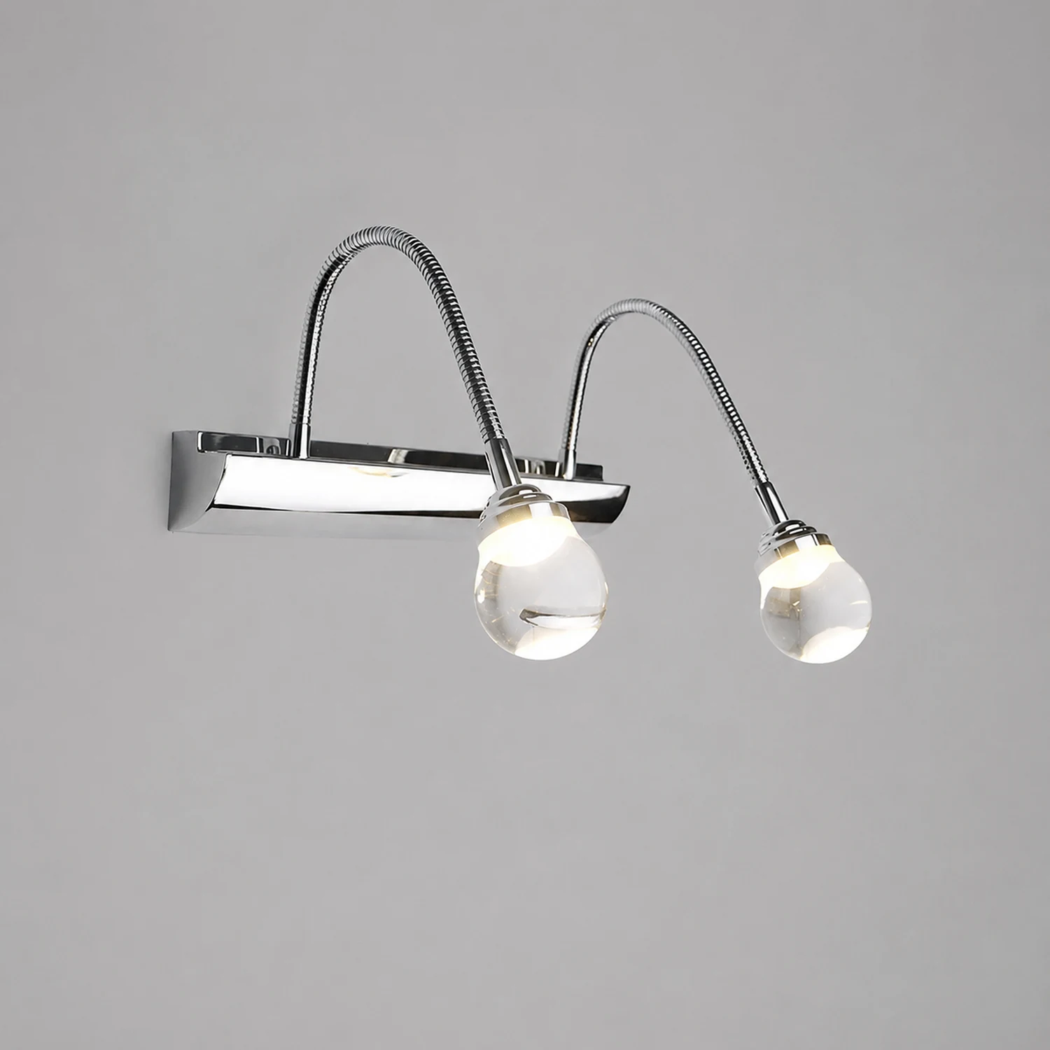 Leigh Flexible Spiegelfront Waschtisch-Wandleuchte, 2/3-flammig 20/46CM Lang - Lumpaz