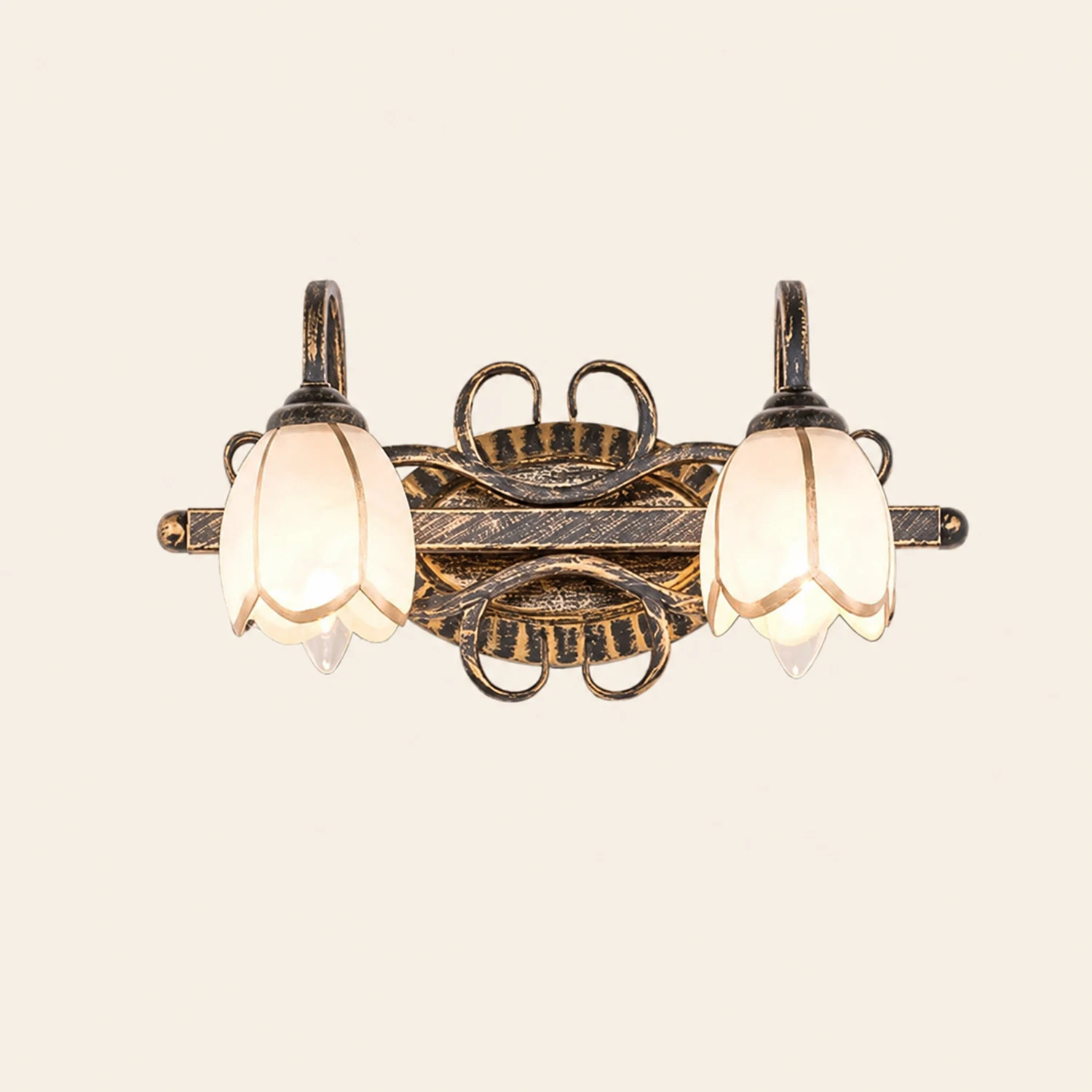 Félicie Antike Messing Spiegel Front Vanity Wandleuchte, 2/3-flammig - Lumpaz