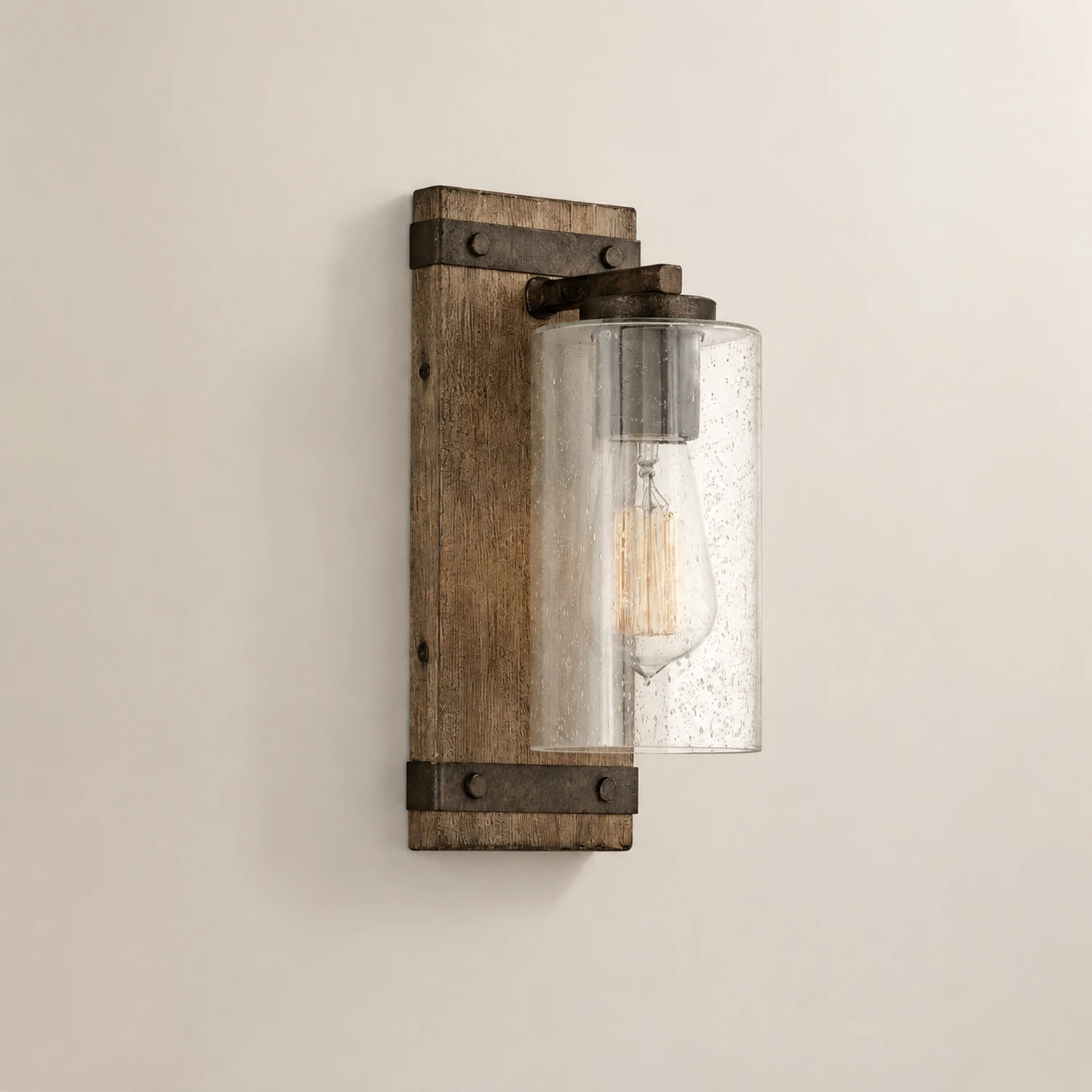 Austin Wandleuchte, Metall & Holz, 28CM Lang - Lumpaz
