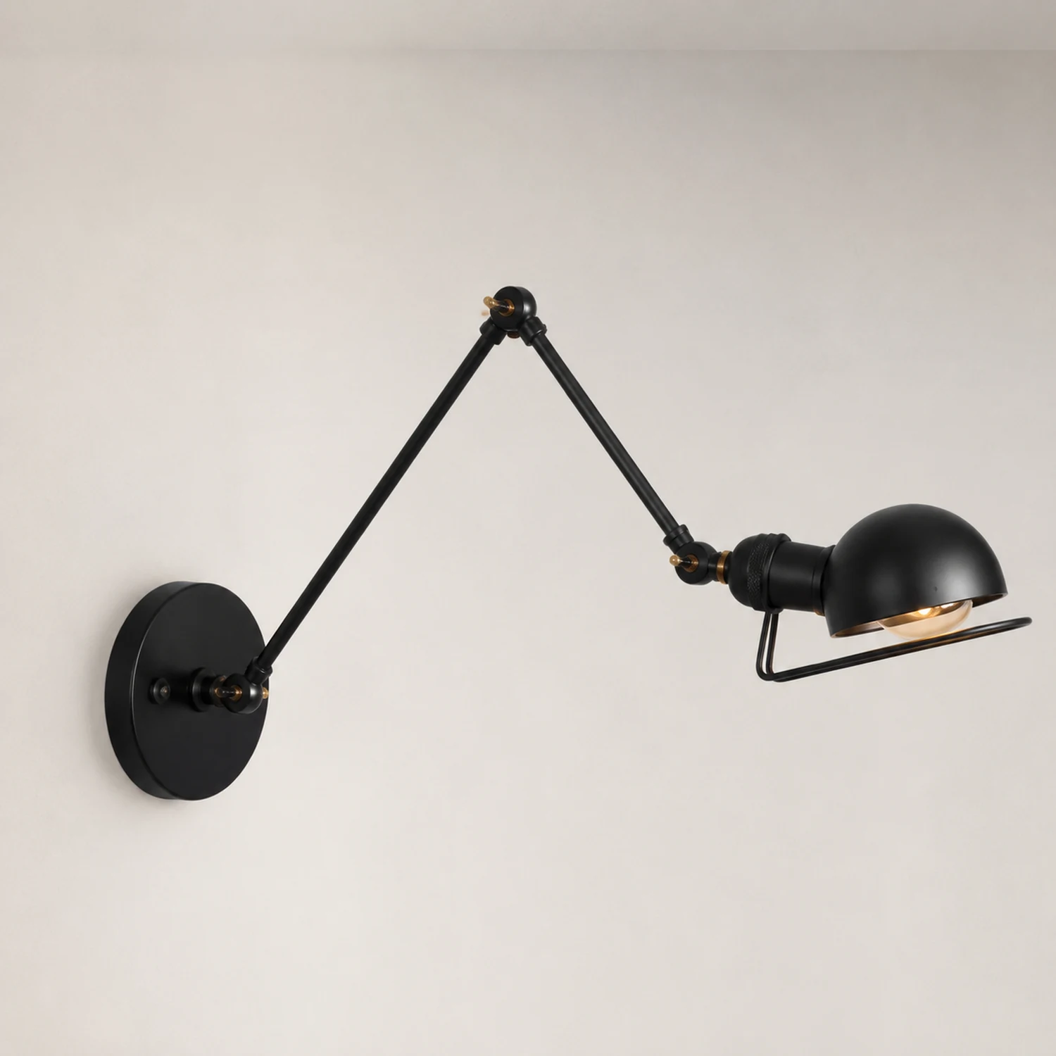 Brady Schwarze Verstellbare Wandleuchte, Metall, 10/20/30/40CM Lang - Lumpaz