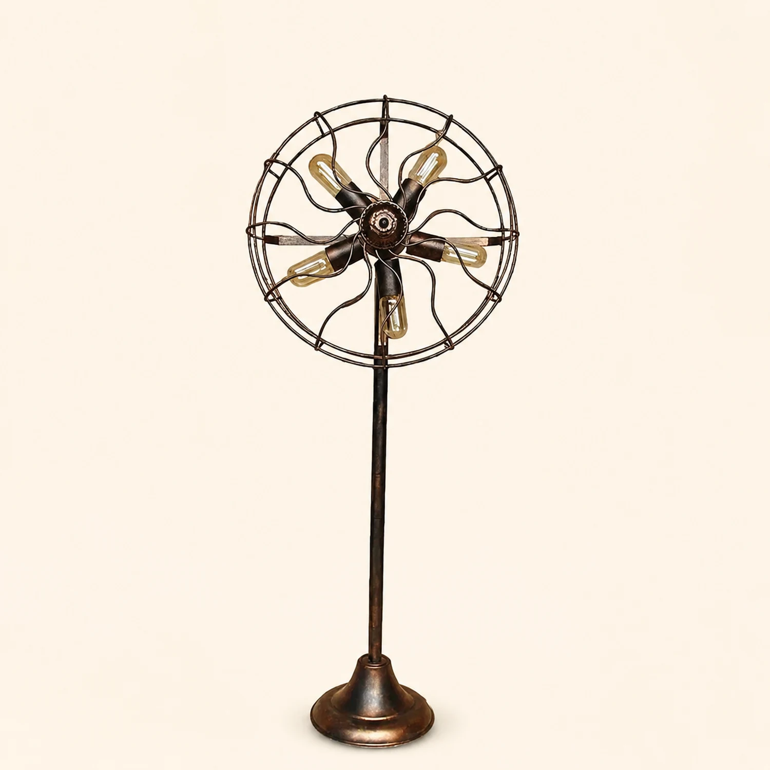 Alessio Ventilator-Design Braune Stehlampe, Metall, 142CM Lang - Lumpaz