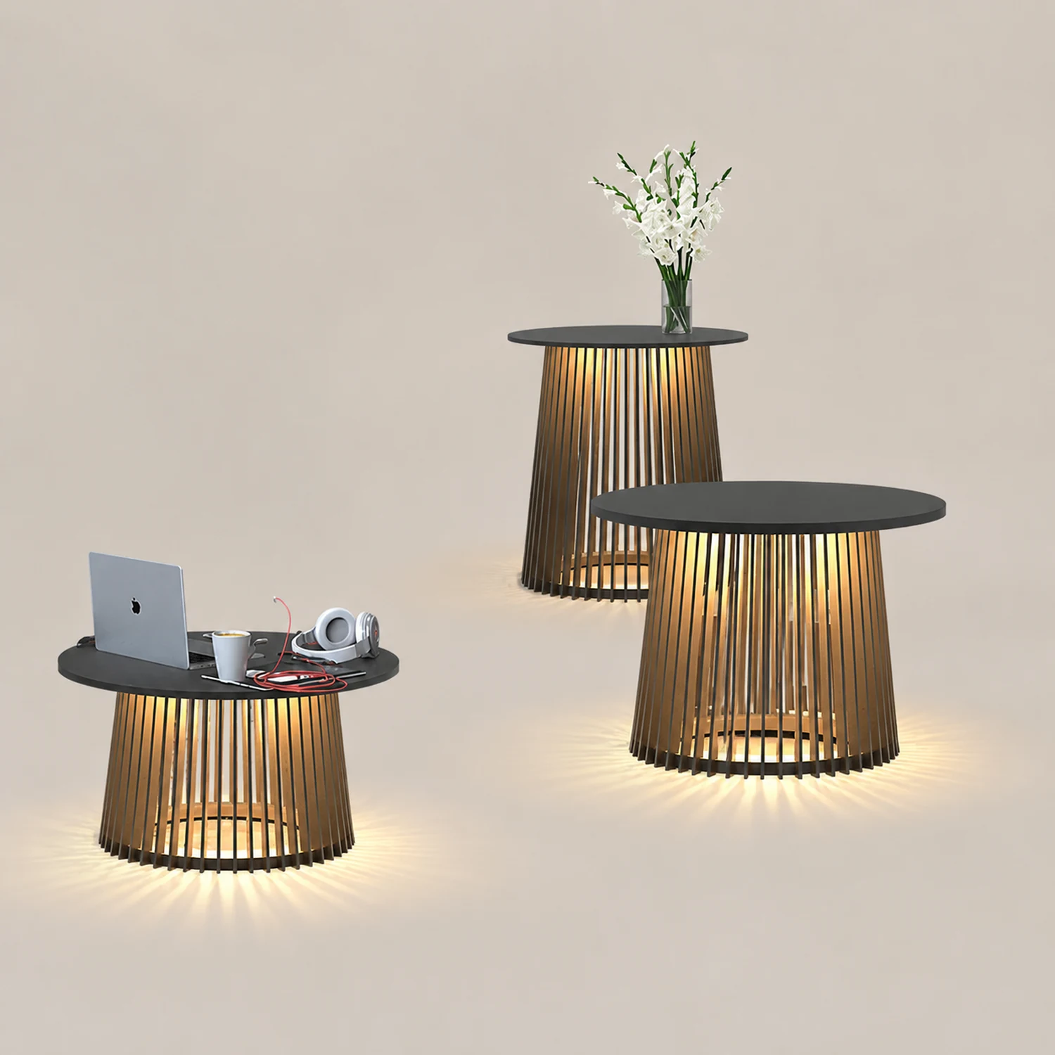 Orr Außenstehleuchte /mit Tisch, Solar, Höhe 40/50/70CM - Lumpaz
