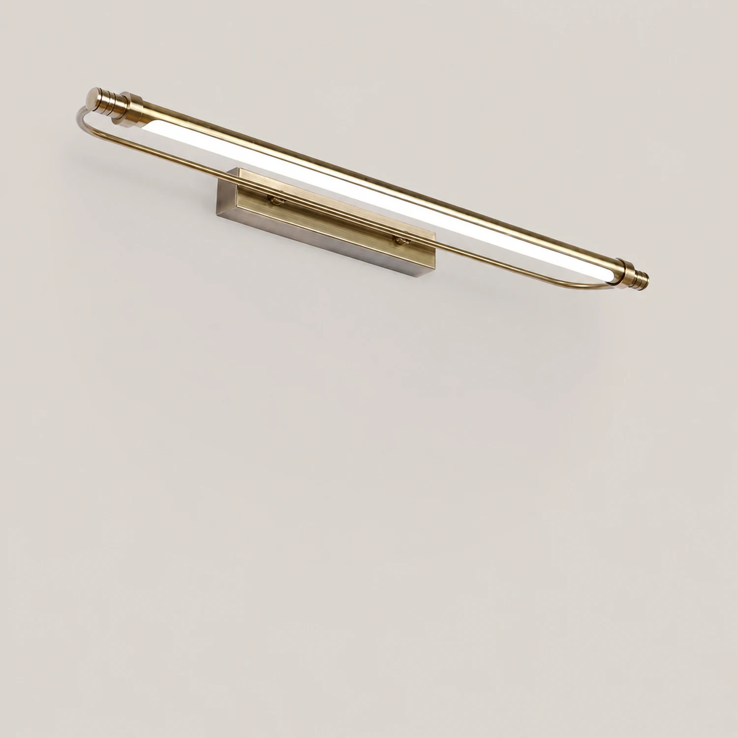 Leigh Minimalist Spiegelfront Waschtisch-Wandleuchte, Metall, 40/53/67CM Lang - Lumpaz