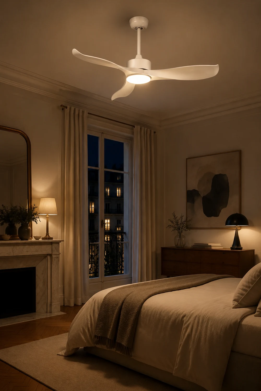 Haydn Weißer 3-Blatt-Deckenventilator, Metall & ABS, ∅132CM - Lumpaz