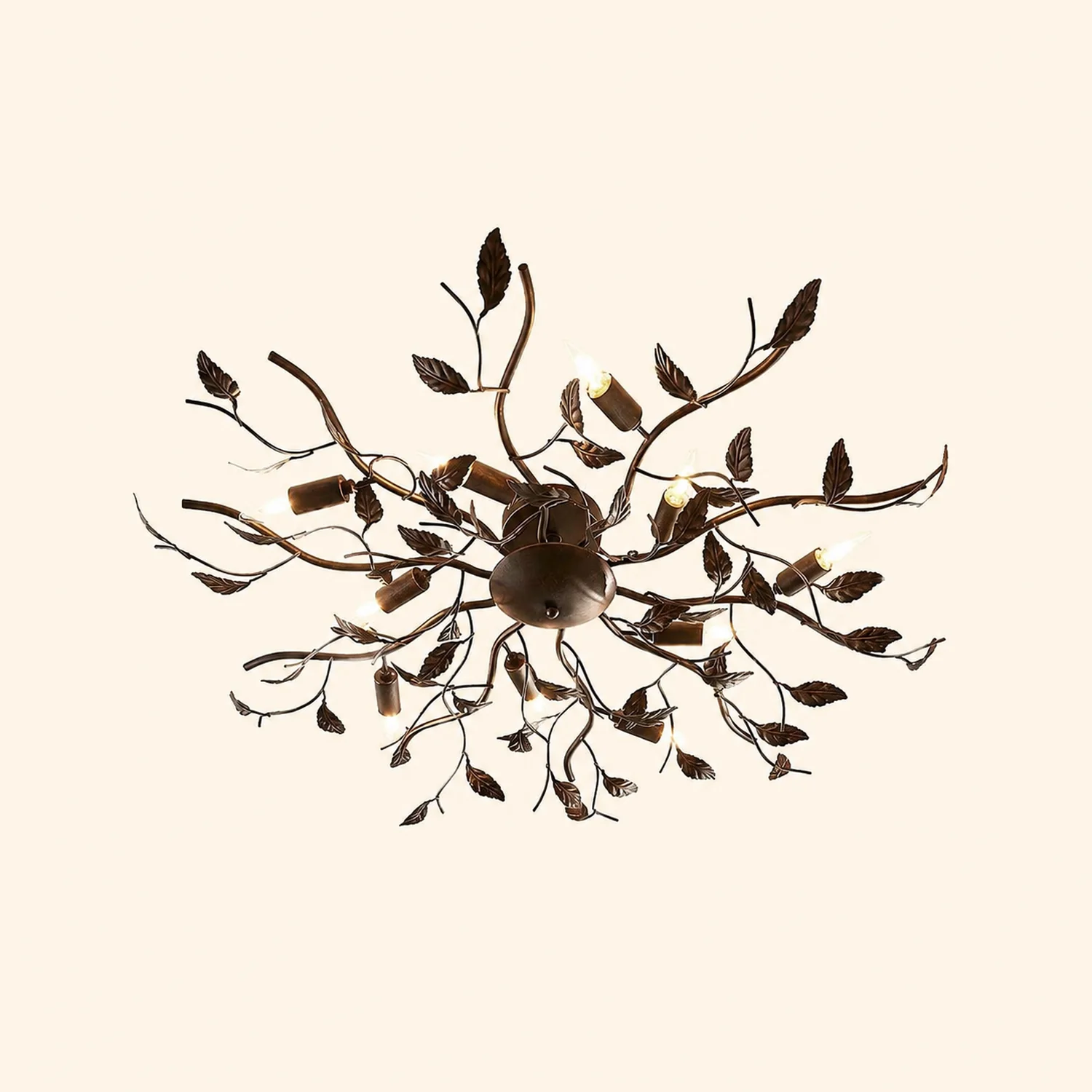 Ophelia Schwarzes Blatt Deckenleuchte, ∅55/85/95CM - Lumpaz