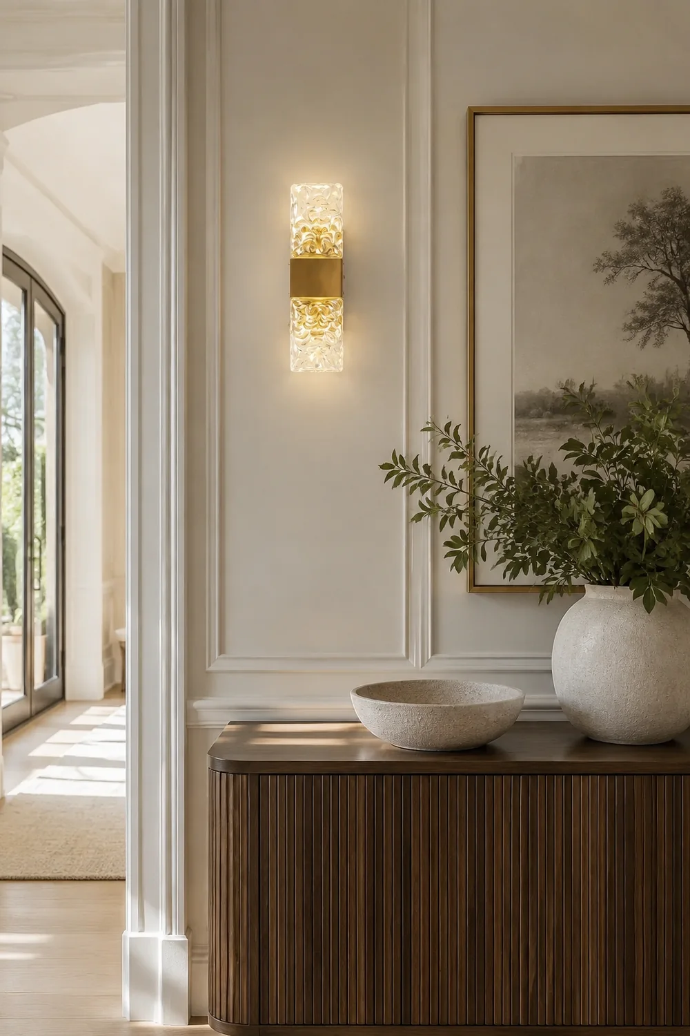 Chan Water Maserung Glas Luxus Licht Dekorativ Wandleuchte für Wohnzimmer, Höhe 30 CM - Lumpaz