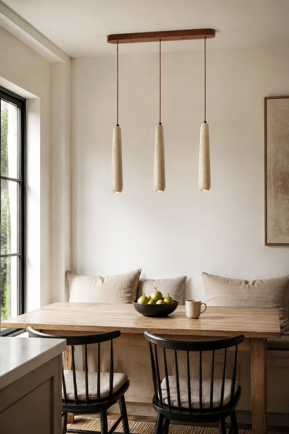 Ozawa Pendelleuchte, Cluster, Holz & Stein, 1/2/3-flammig - Lumpaz