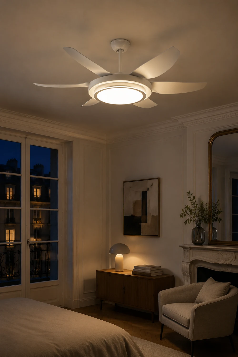 Haydn 6-Blatt-Deckenventilator mit Beleuchtung Grundlegend, 3 Farben, ∅130CM - Lumpaz