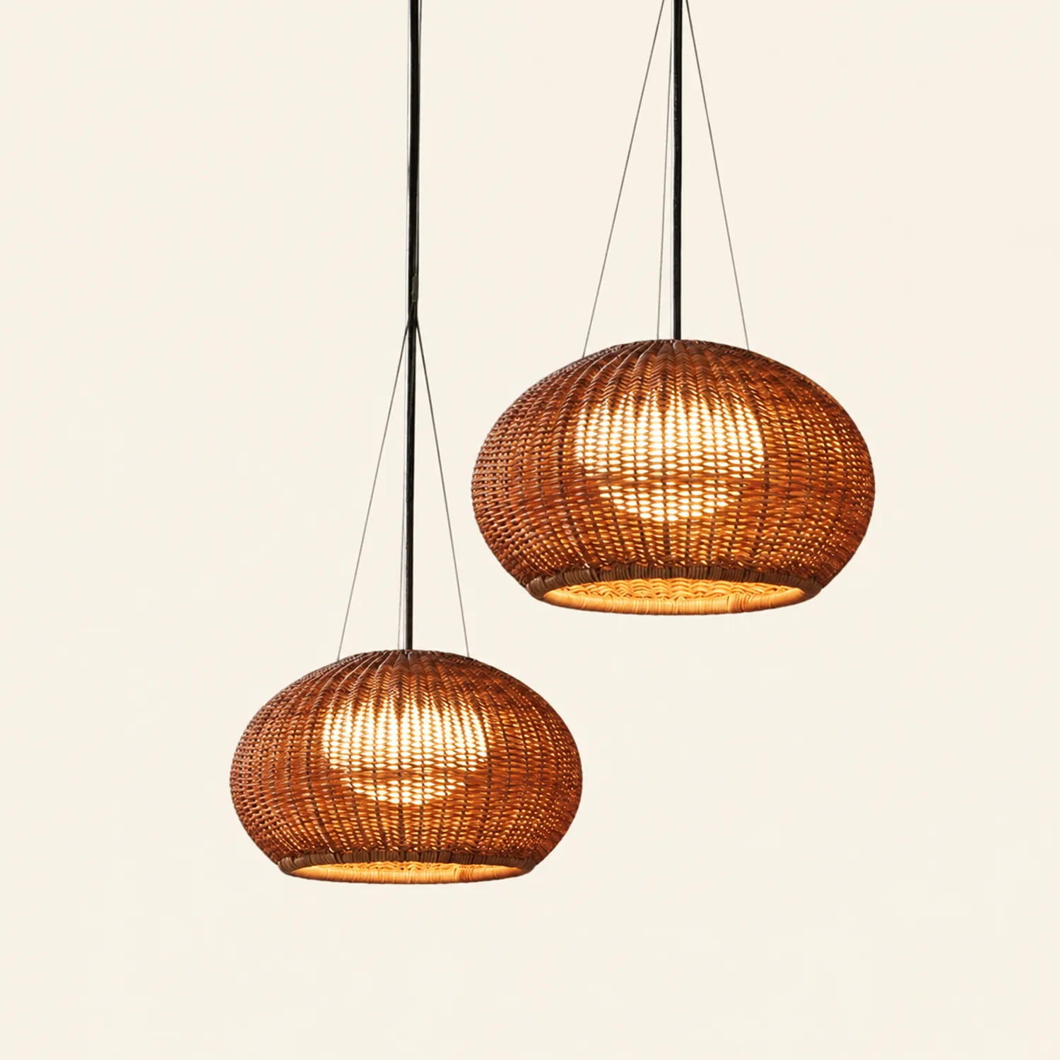 Ritta Außenpendelleuchte, Bambus, 16/38CM Lang - Lumpaz