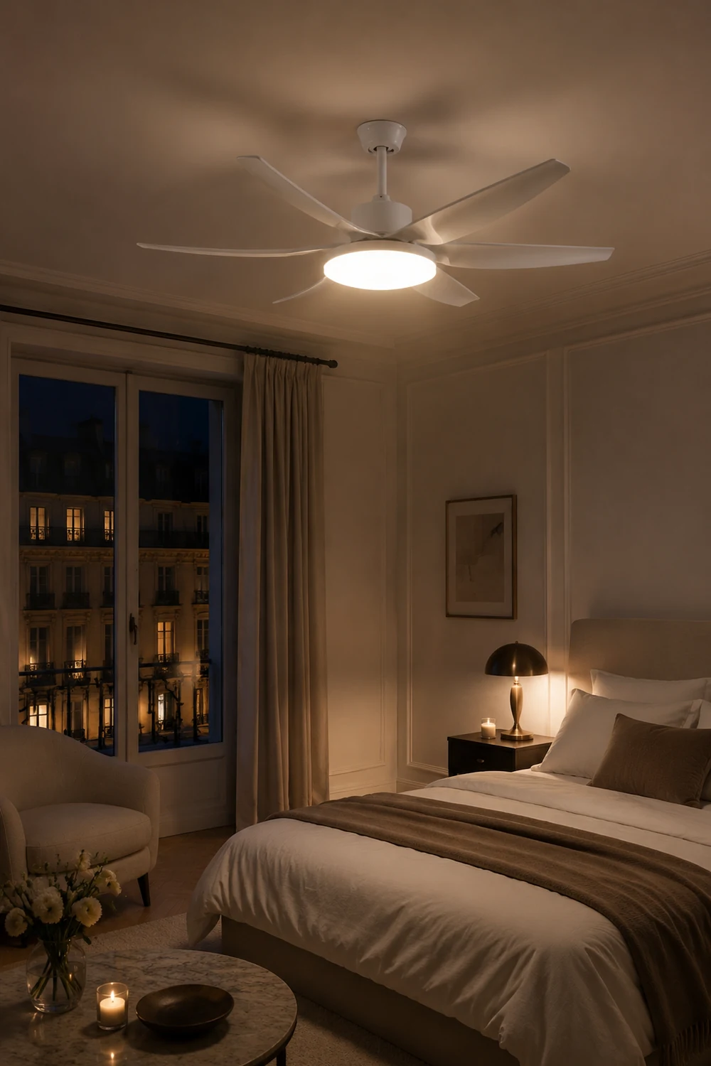 Haydn Weißer 6-Blatt-Deckenventilator mit Beleuchtung Grundlegend, ∅130CM - Lumpaz