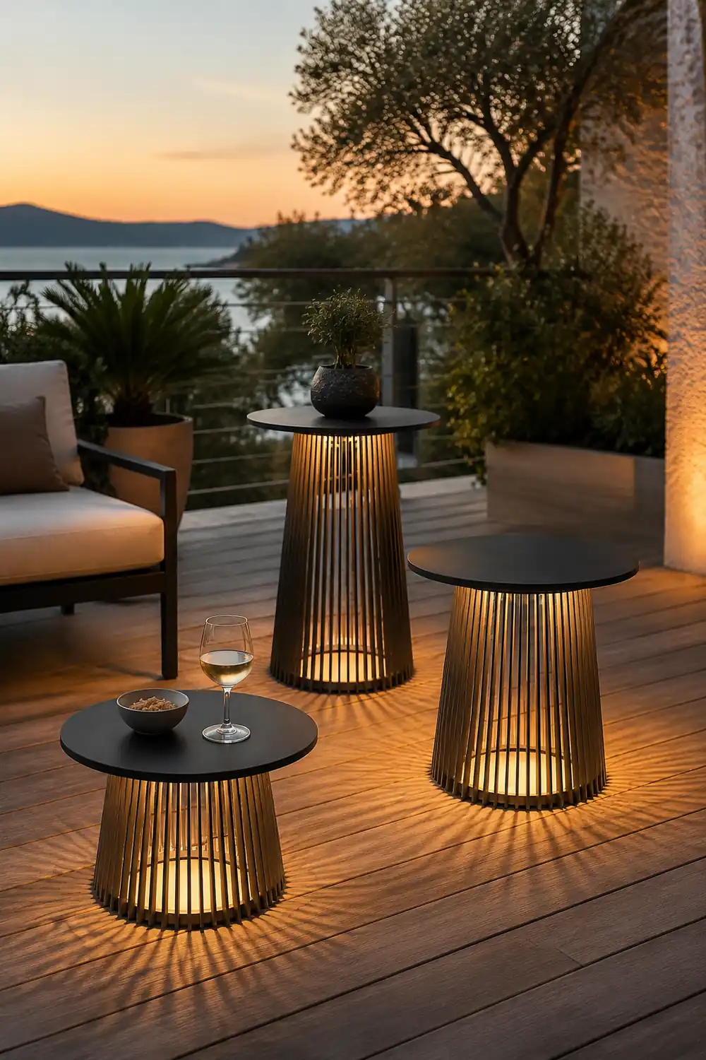 Orr Außenstehleuchte /mit Tisch, Solar, Höhe 40/50/70CM - Lumpaz