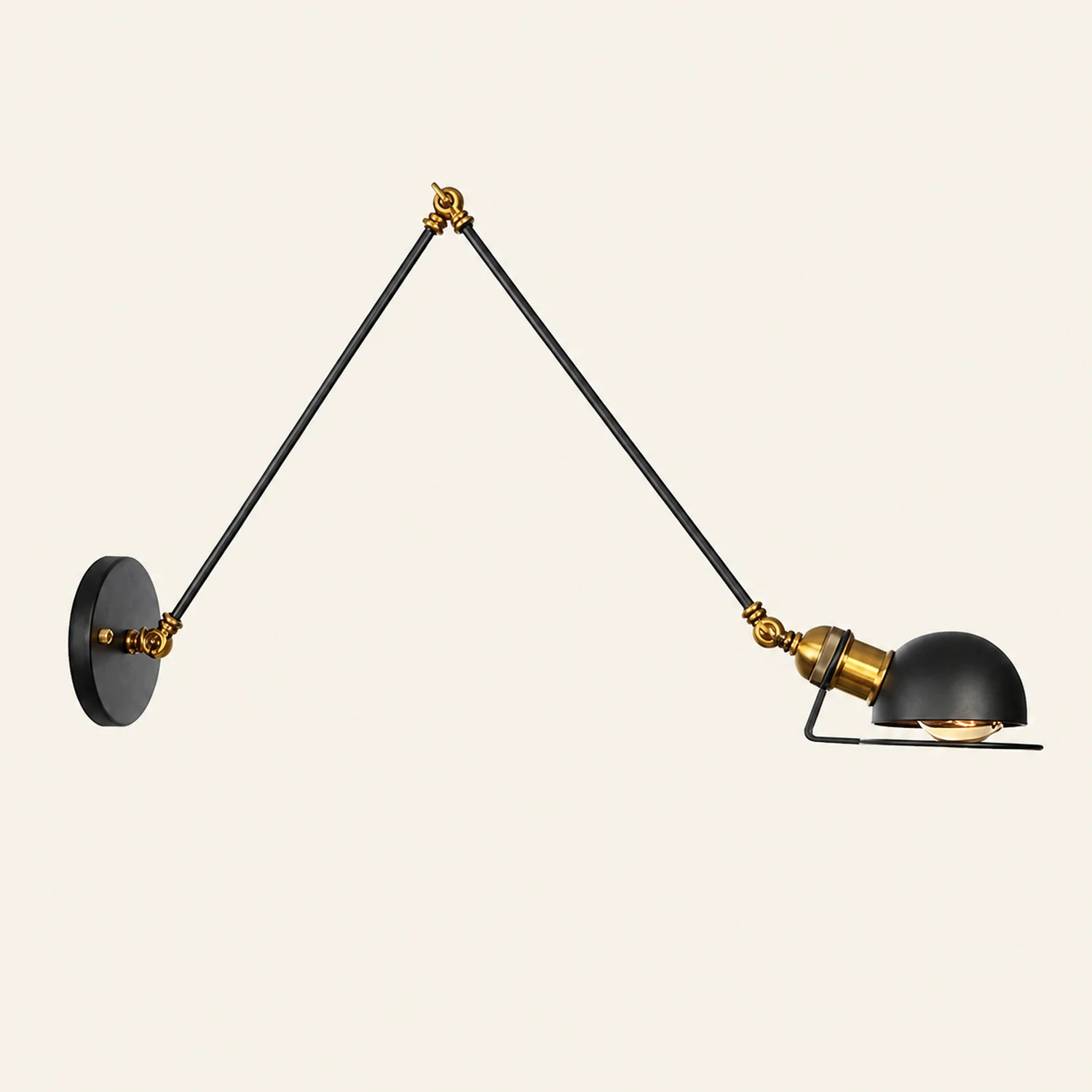 Brady Schwarze Verstellbare Wandleuchte, Metall, 10/20/30/40CM Lang - Lumpaz