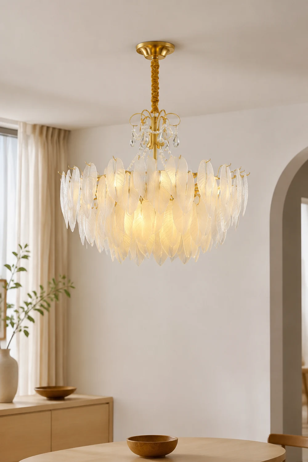 Kirsten Kronleuchter Perle Farbe Schaltbar Metall & Glas, ∅50/60/80CM - Lumpaz