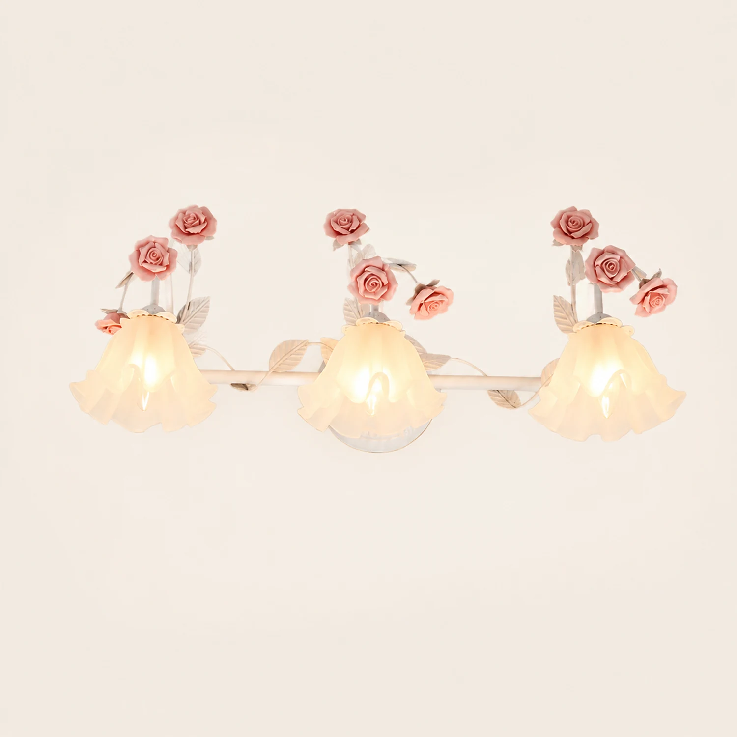 Félicie Blume Rosa & Blau Spiegelfront Waschtisch-Wandleuchte, 2/3-flammig - Lumpaz