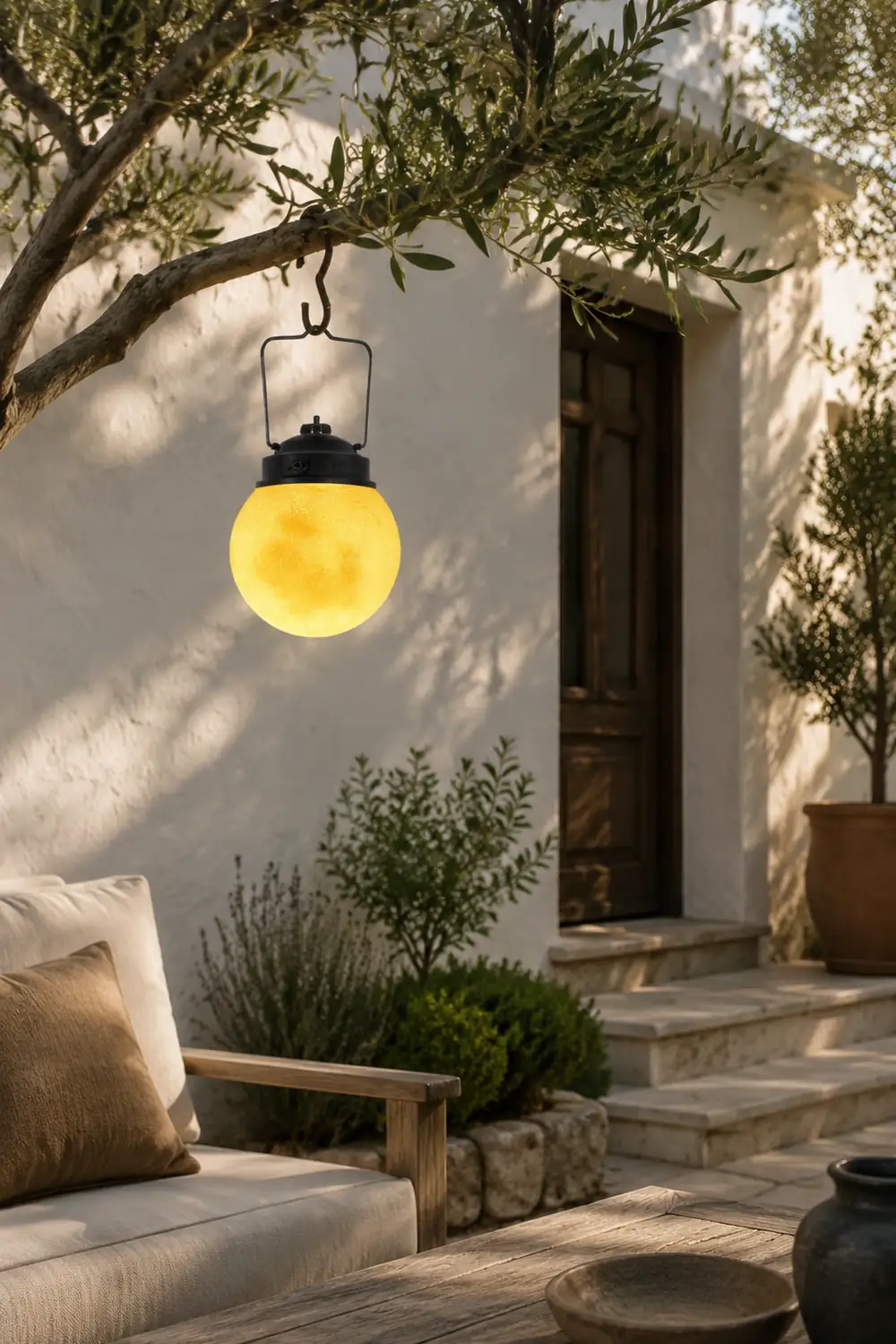 Elif Außenpendelleuchte Mond, Solar, ∅15/25/30/50/60CM - Lumpaz