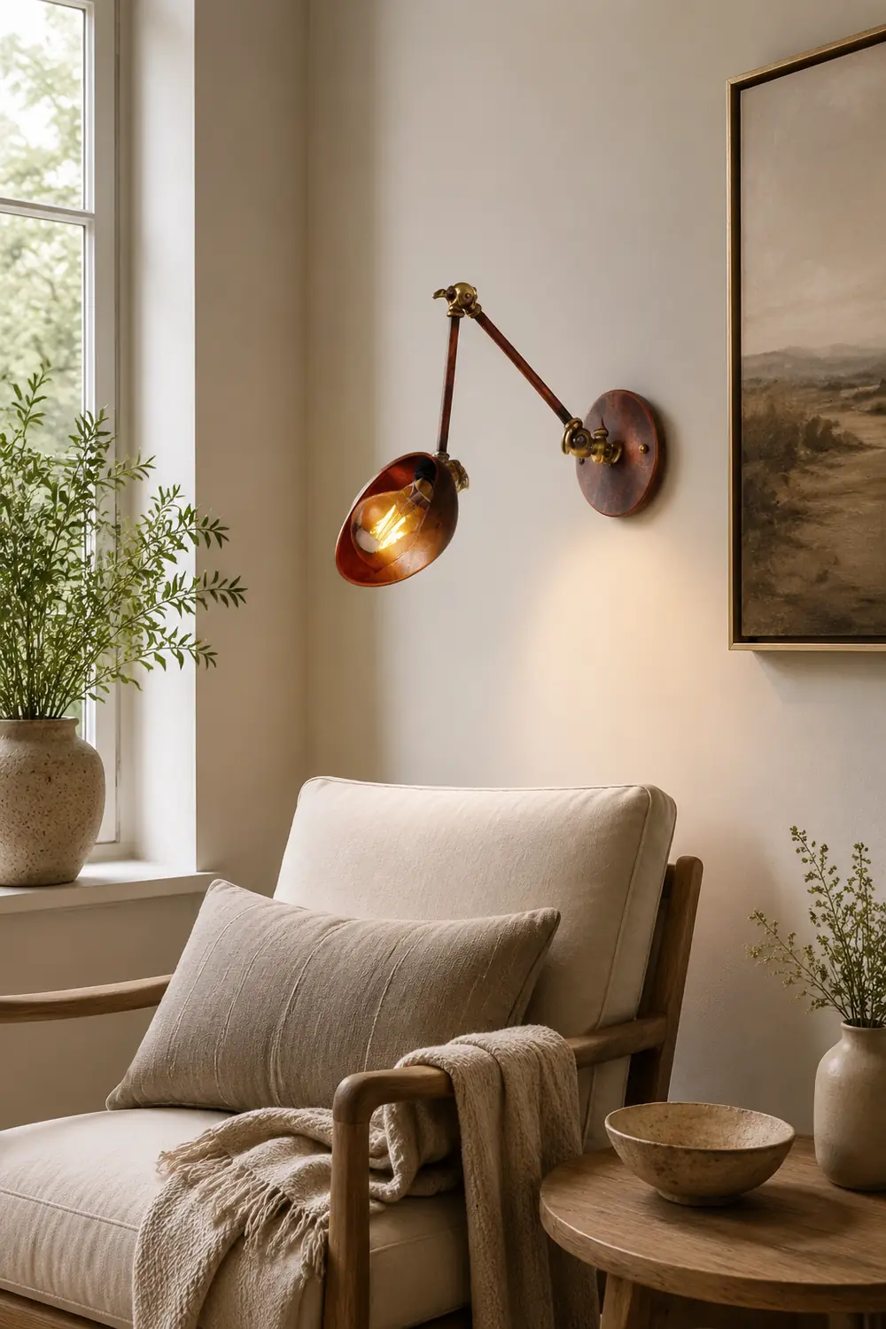 Brady Rust Verstellbare Wandleuchte, 20/30CM Lang - Lumpaz