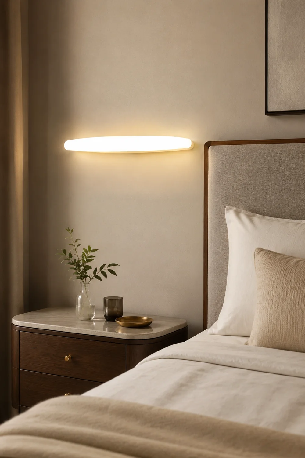Edge Ovale weiße Spiegelfront Eitelkeit Wandleuchte, 60CM Lang - Lumpaz
