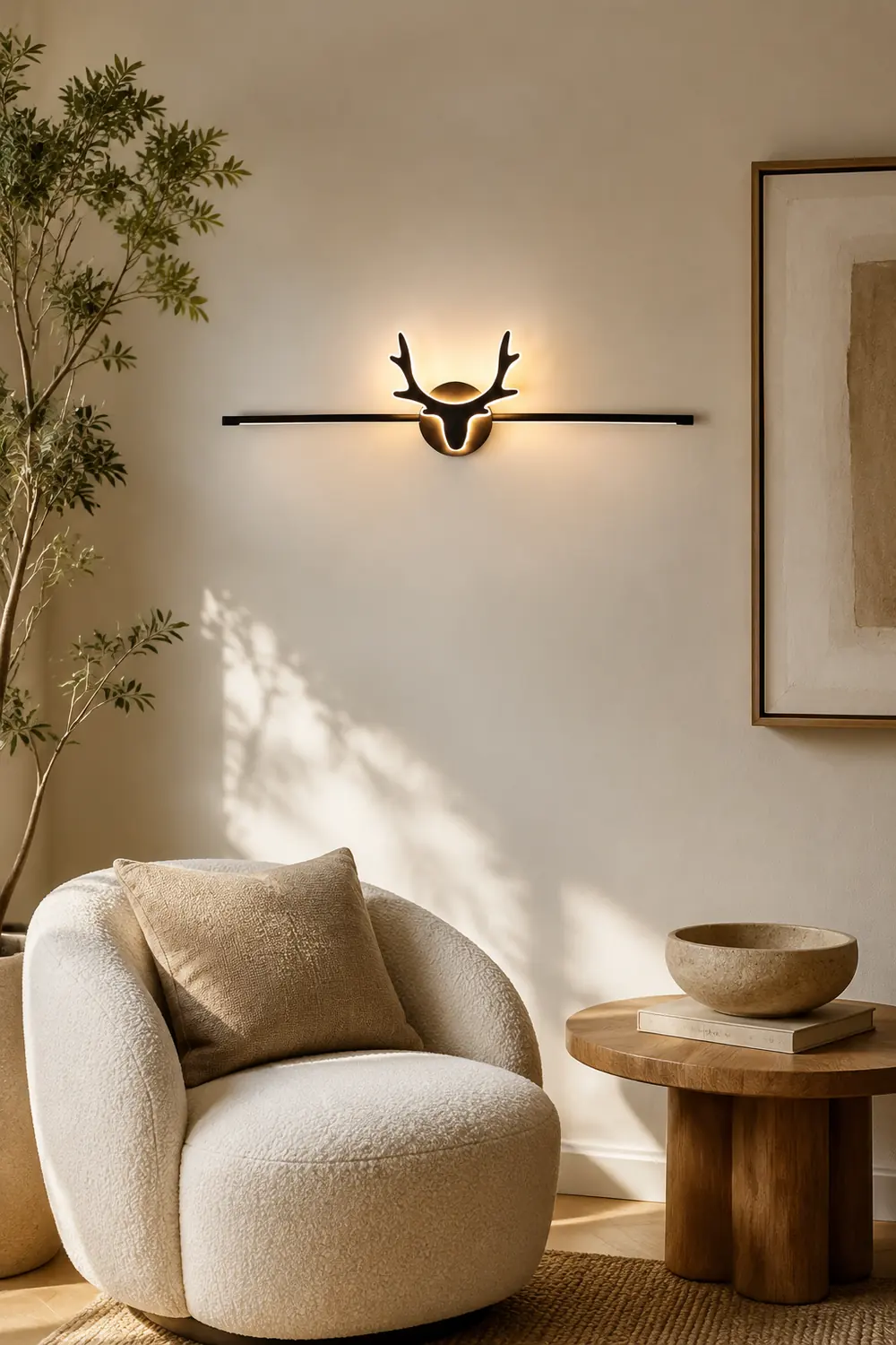 Leigh Geweihe Spiegelfront Waschtisch-Wandleuchte, Metall, 40/60/80CM Lang - Lumpaz