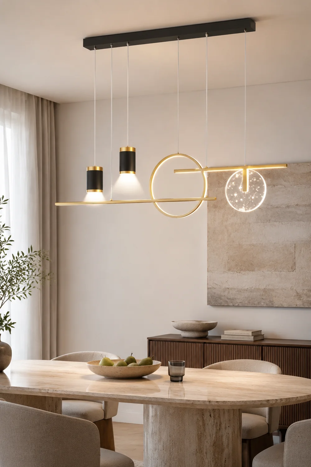Madina Modern Pendelleuchte Line für Esszimmer,100CM Lang - Lumpaz