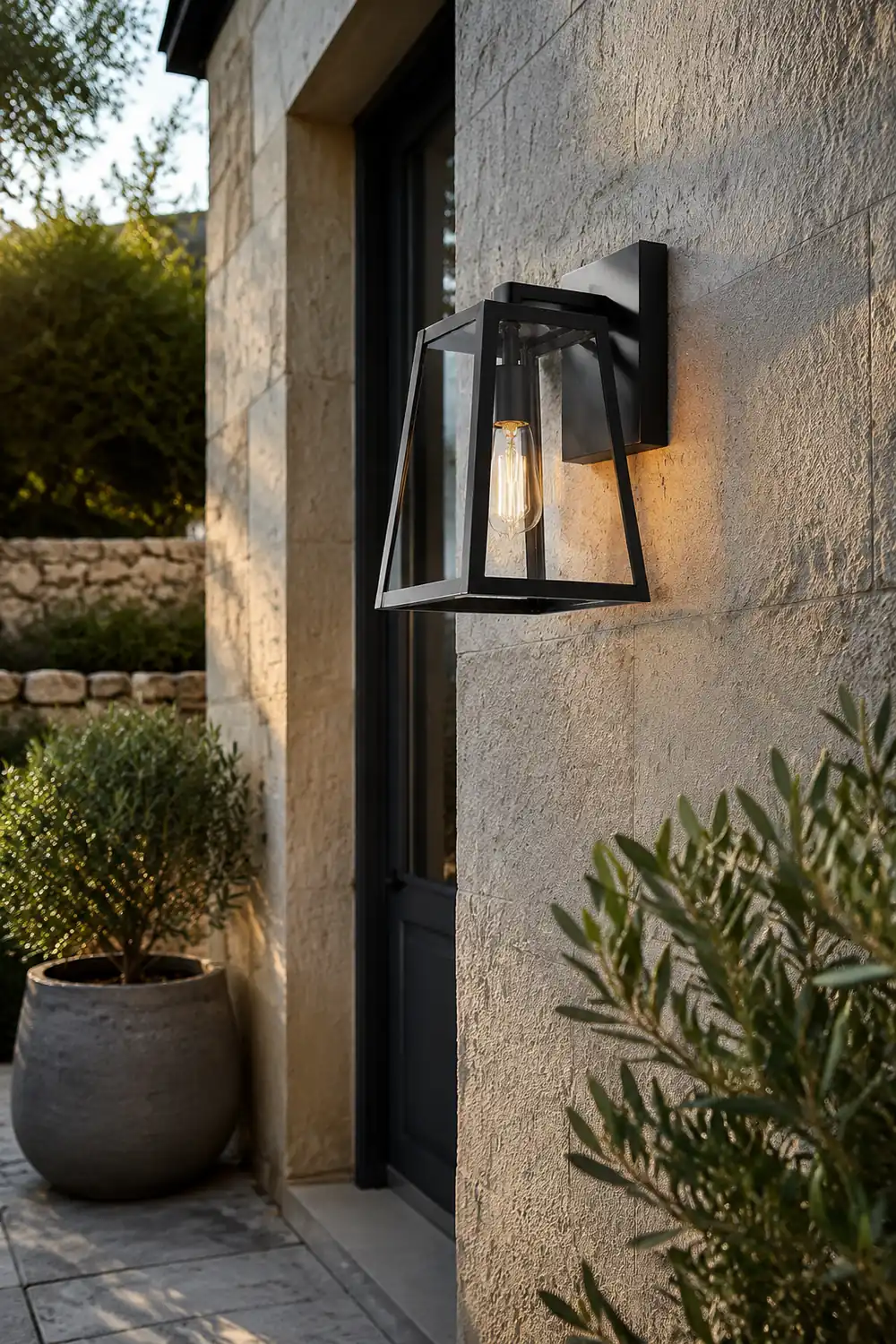 Alessio Schwarz Außenbereich Wandlampe, ∅20CM - Lumpaz