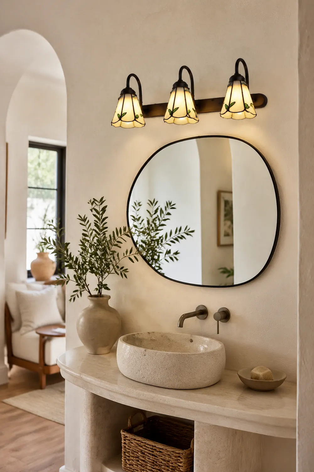 Baxter Tiffany Spiegel Front Vanity Wandleuchte, 5 Stile, 3 Farben, 60CM Lang - Lumpaz
