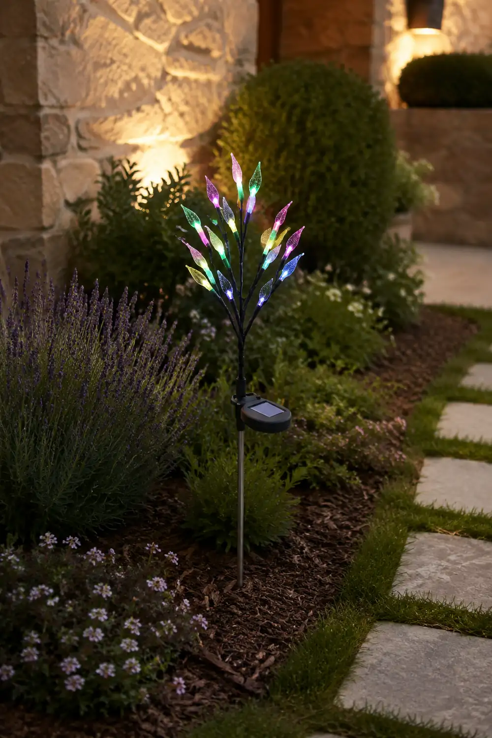 Pena Außen-Wegeleuchte Blatt Solarenergie, 74CM lang - Lumpaz