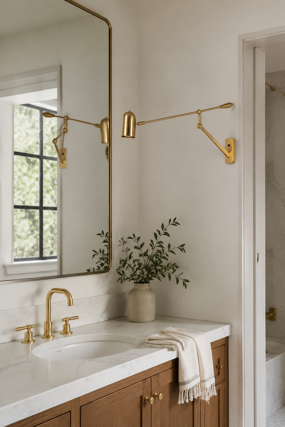 Freja Verstellbare goldene Wandleuchte - Lumpaz