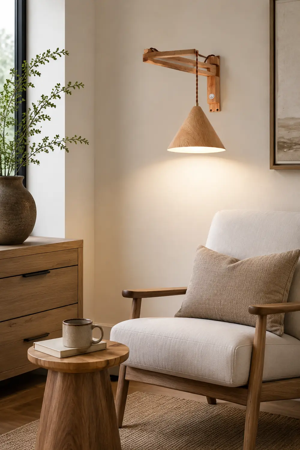 Ozawa Einstellbar Wandleuchte , Holz & Metall, 2 Farben - Lumpaz