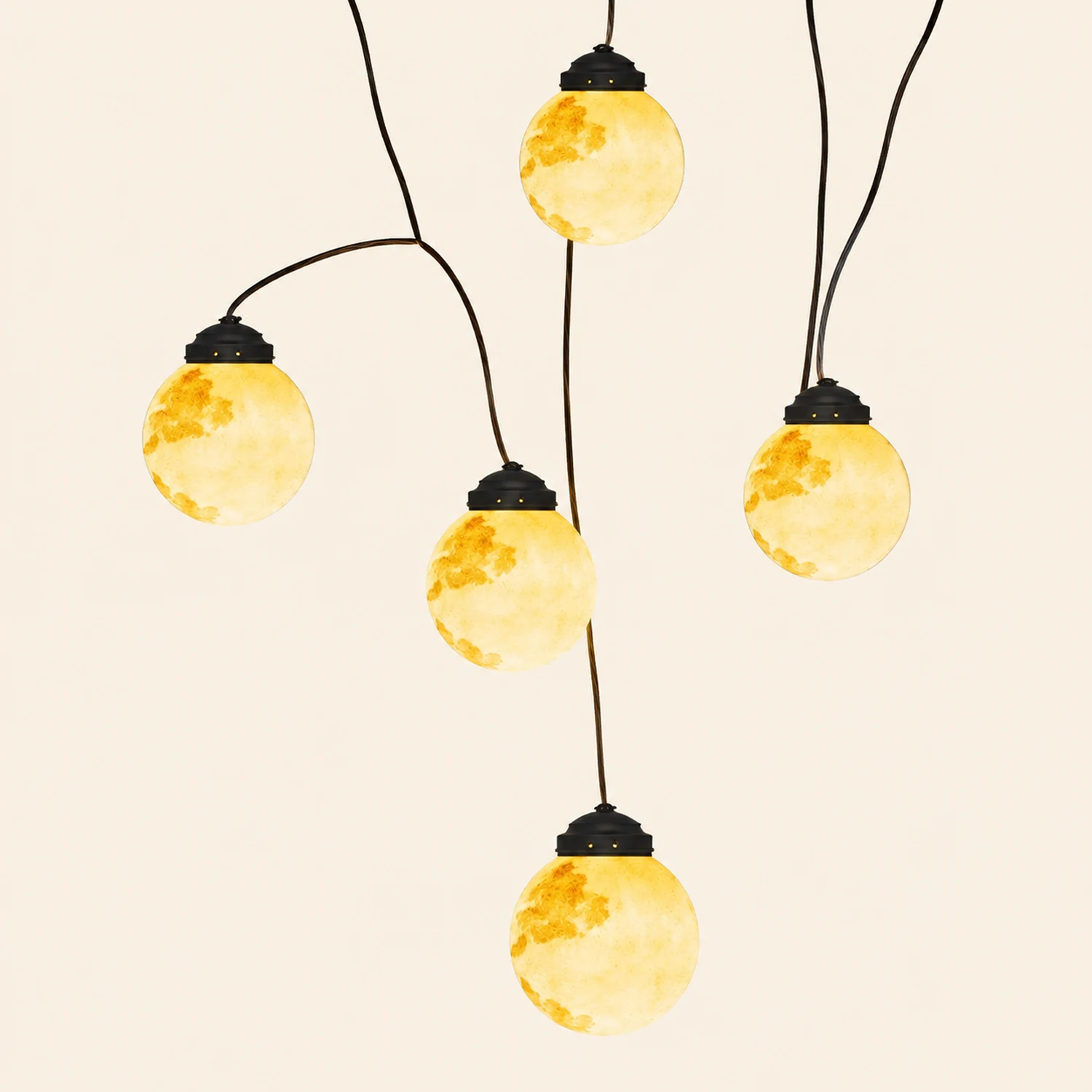 Elif Außenpendelleuchte Mond, Solar, ∅15/25/30/50/60CM - Lumpaz