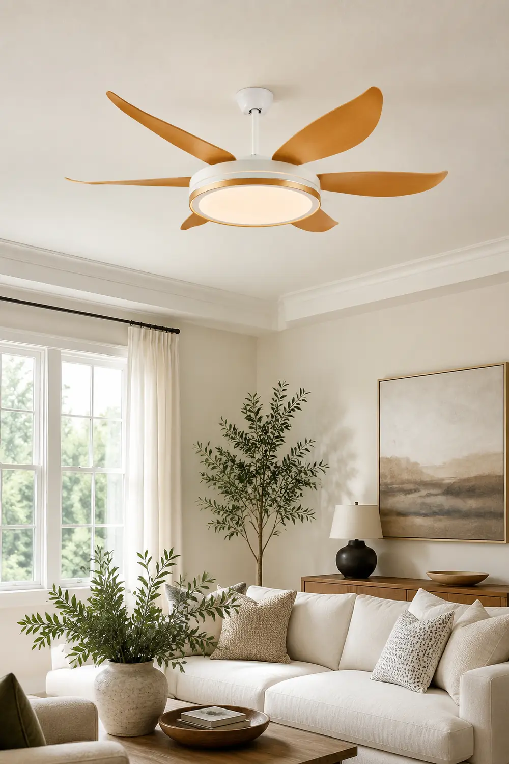Haydn 6-Blatt-Deckenventilator mit Beleuchtung, ∅130/152CM - Lumpaz