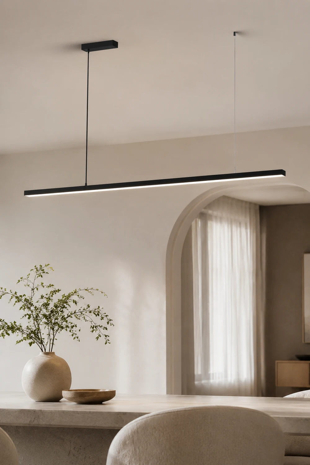 Edge Pendelleuchte Minimalistisch Linear, 2 Farben, 90CM/120CM Lang - Lumpaz